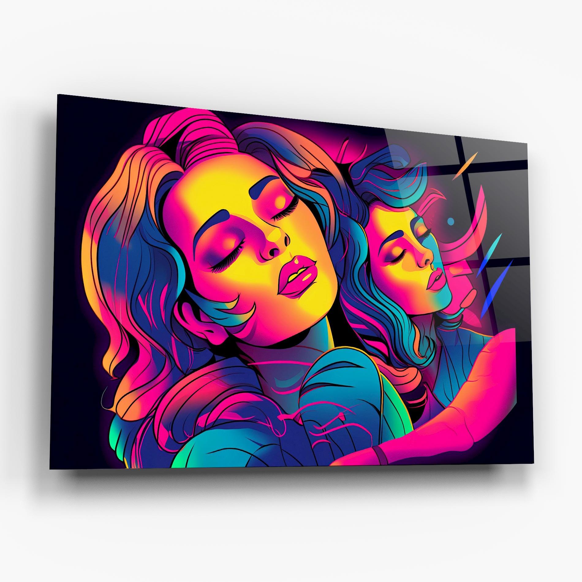 Glasbild Glowing Pop Woman mockup 6