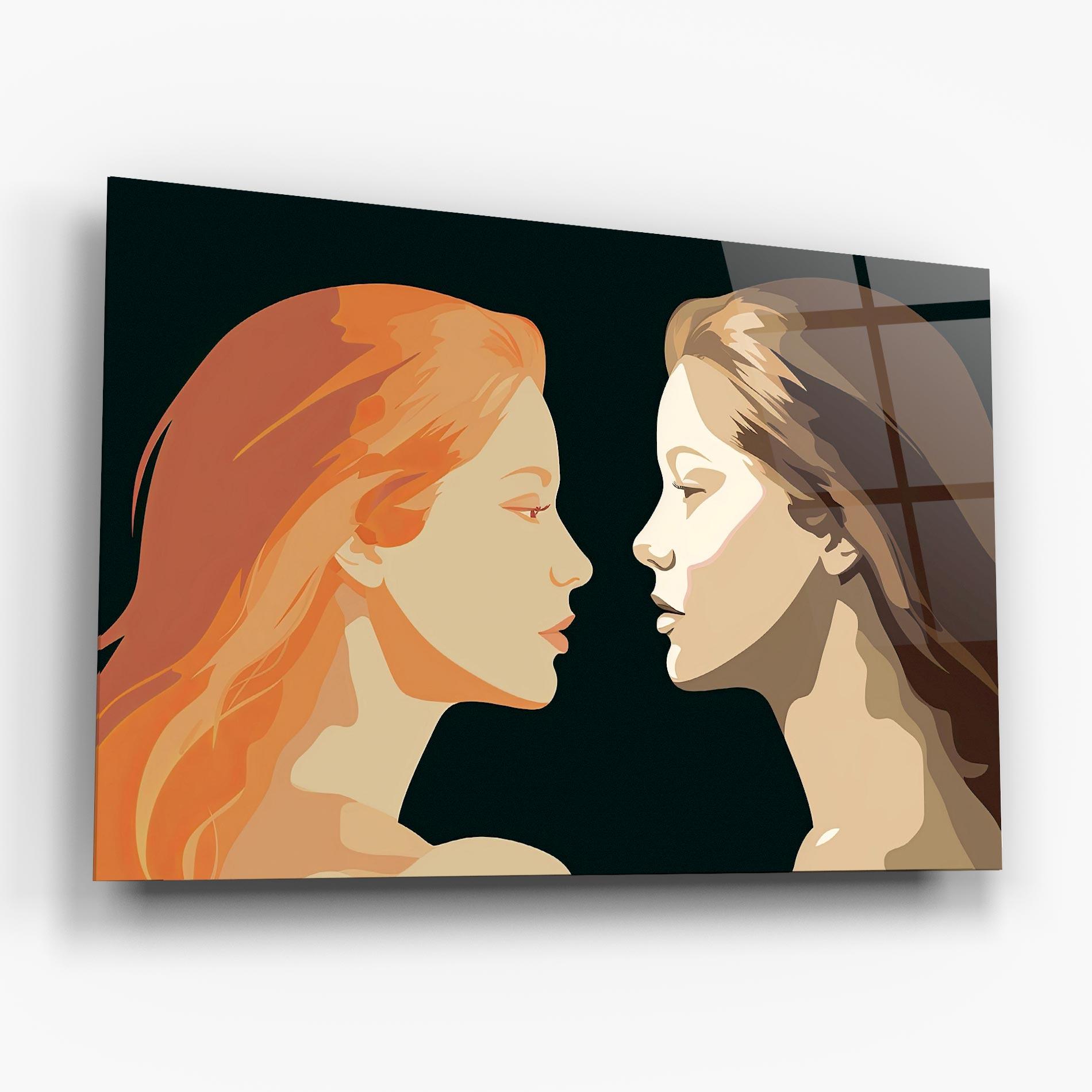 Glasbild Orange Pop Girl mockup 6