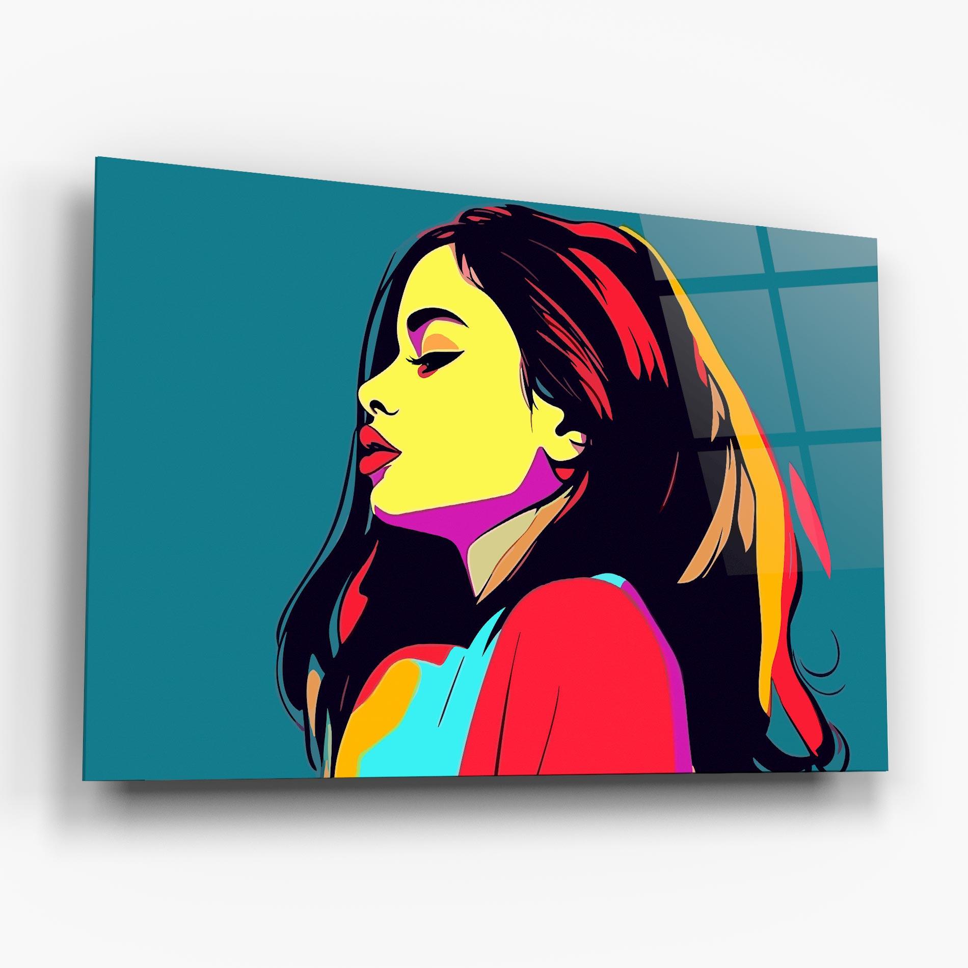 Glasbild Pop Art Woman mockup 6