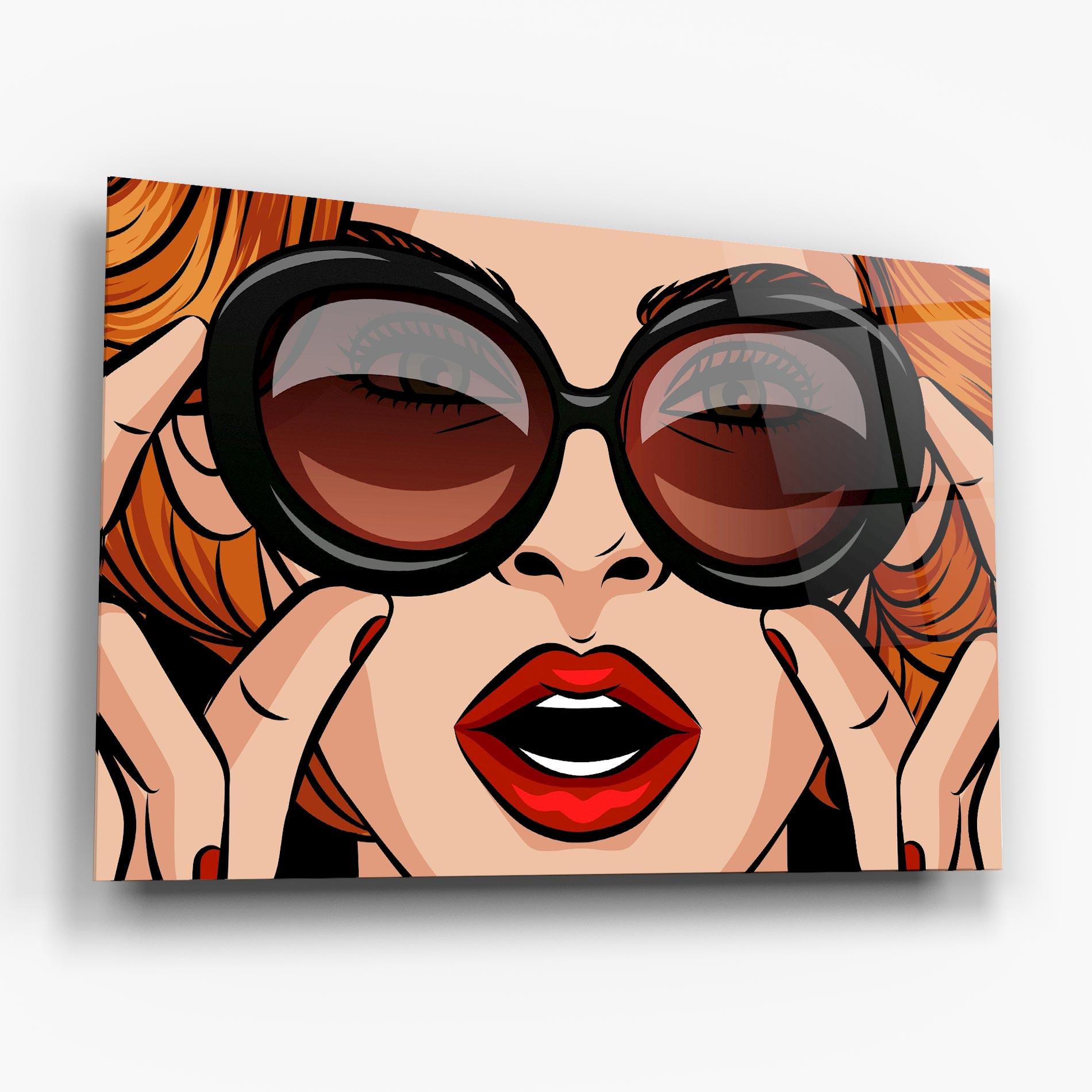 Glasbild Pop Glasses Woman mockup 6
