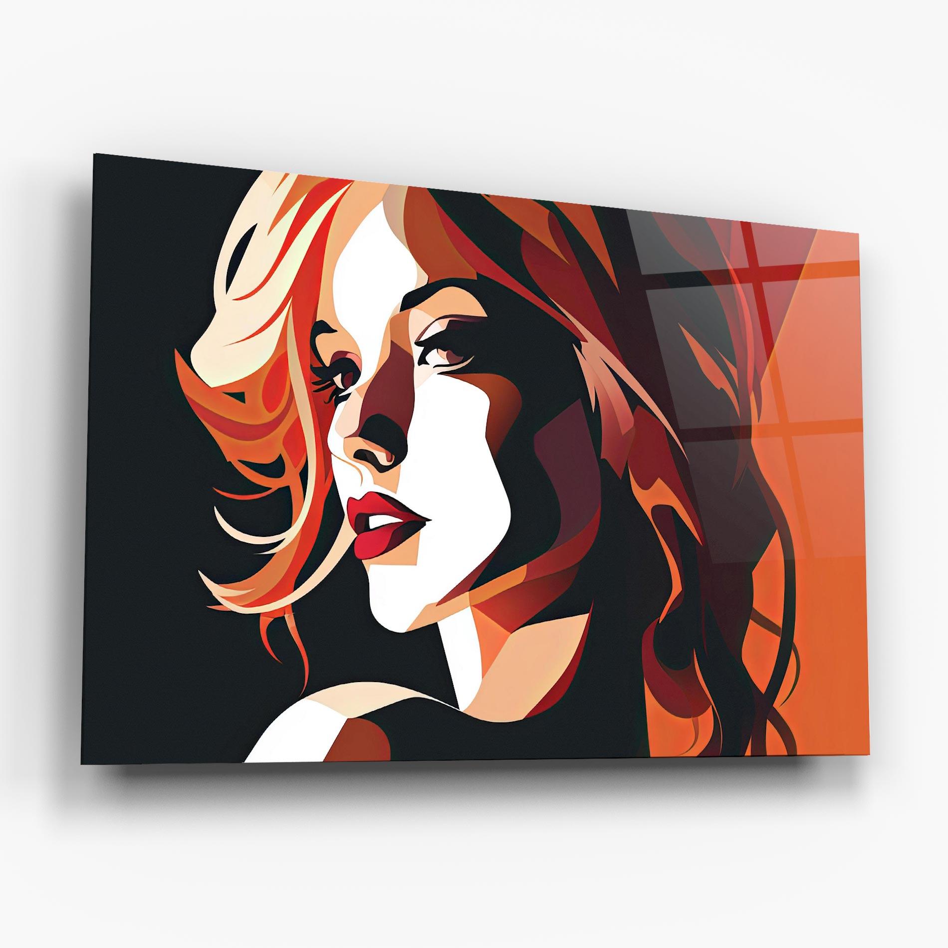 Glasbild Pop Lady Art mockup 6