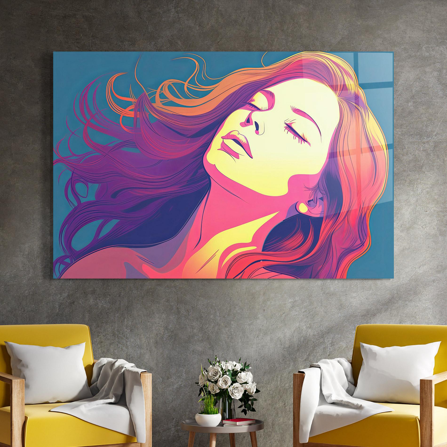 Glasbild Long Pop Hair mockup 4