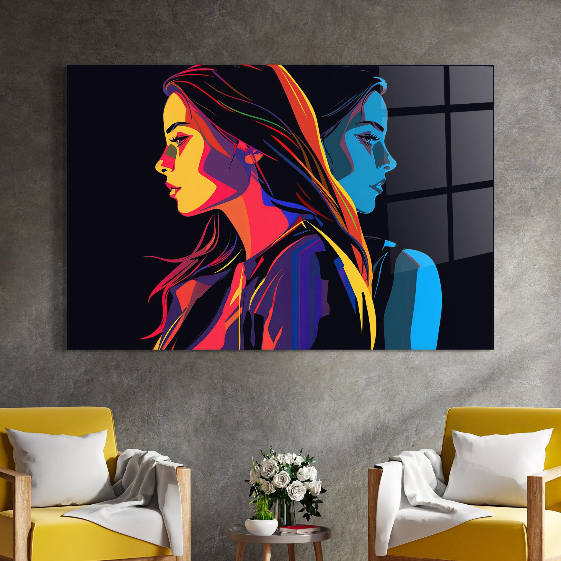 Glasbild Minimalist Pop Female mockup 4