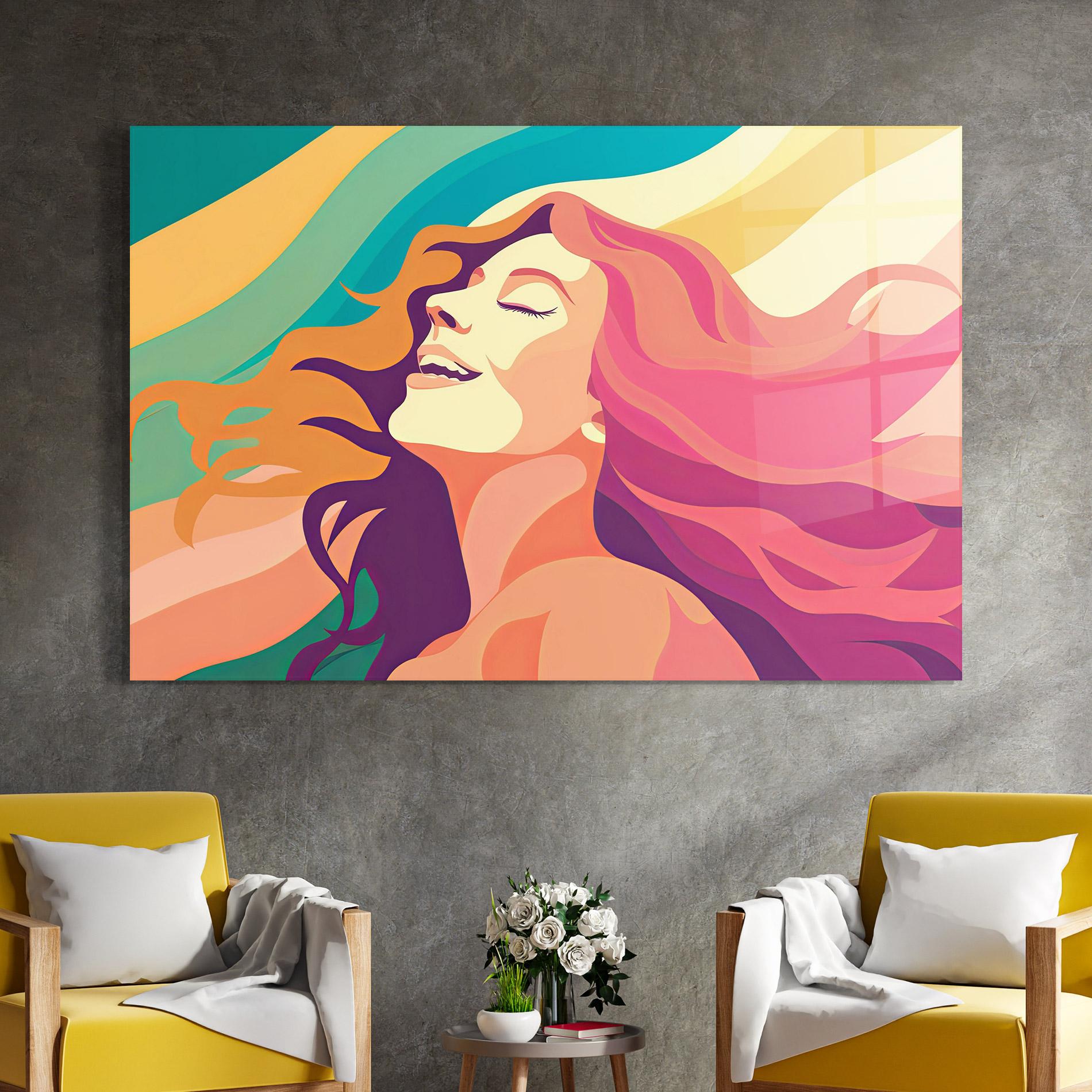 Glasbild Pink Pop Hair mockup 4