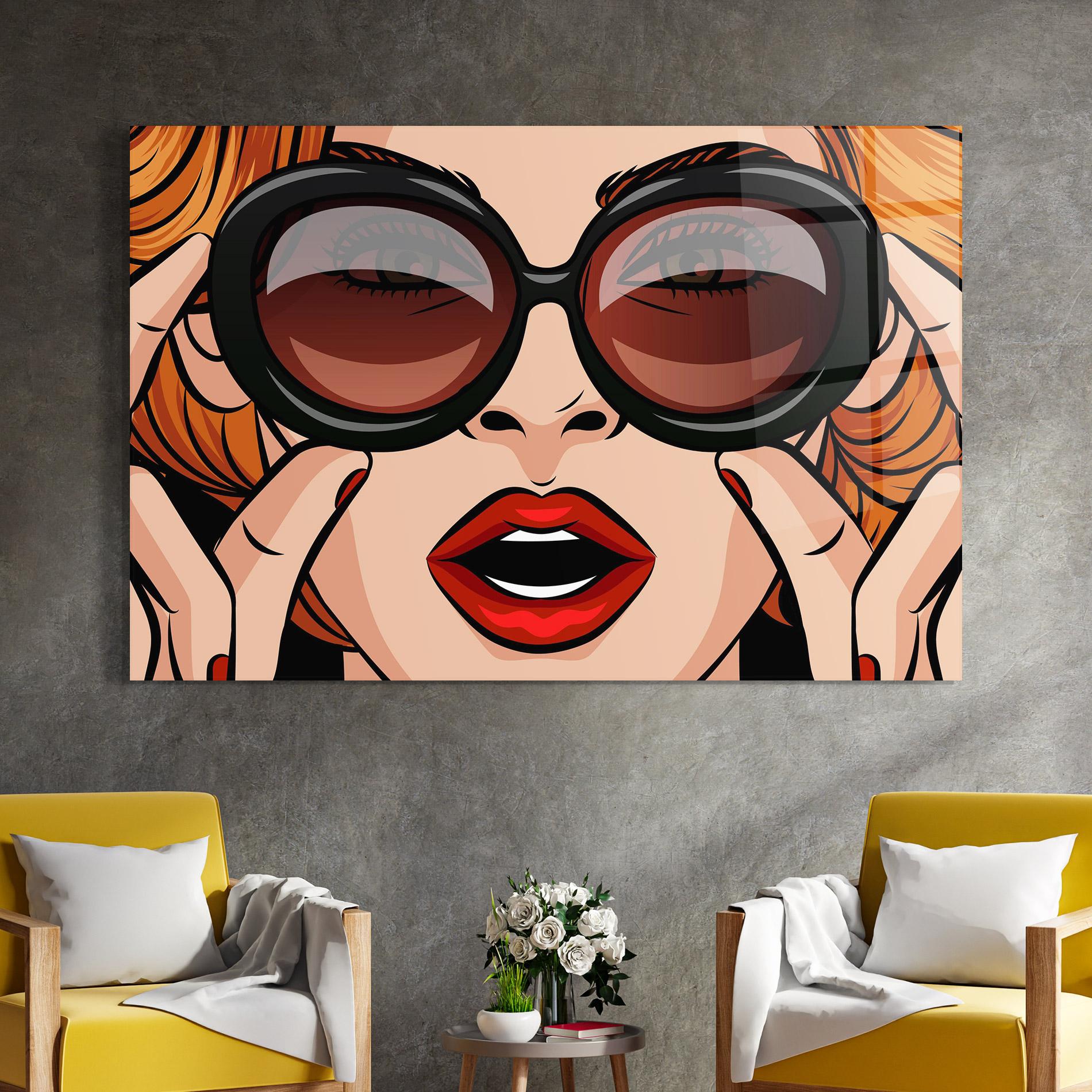Glasbild Pop Glasses Woman mockup 4