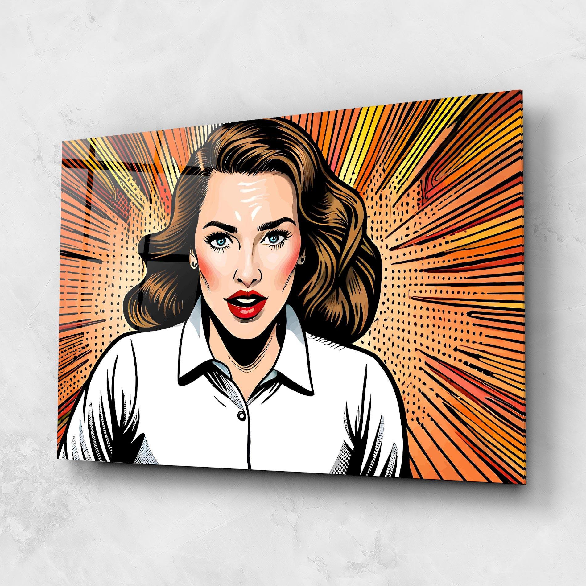 Glasbild Blue Eye Pop Art mockup 1