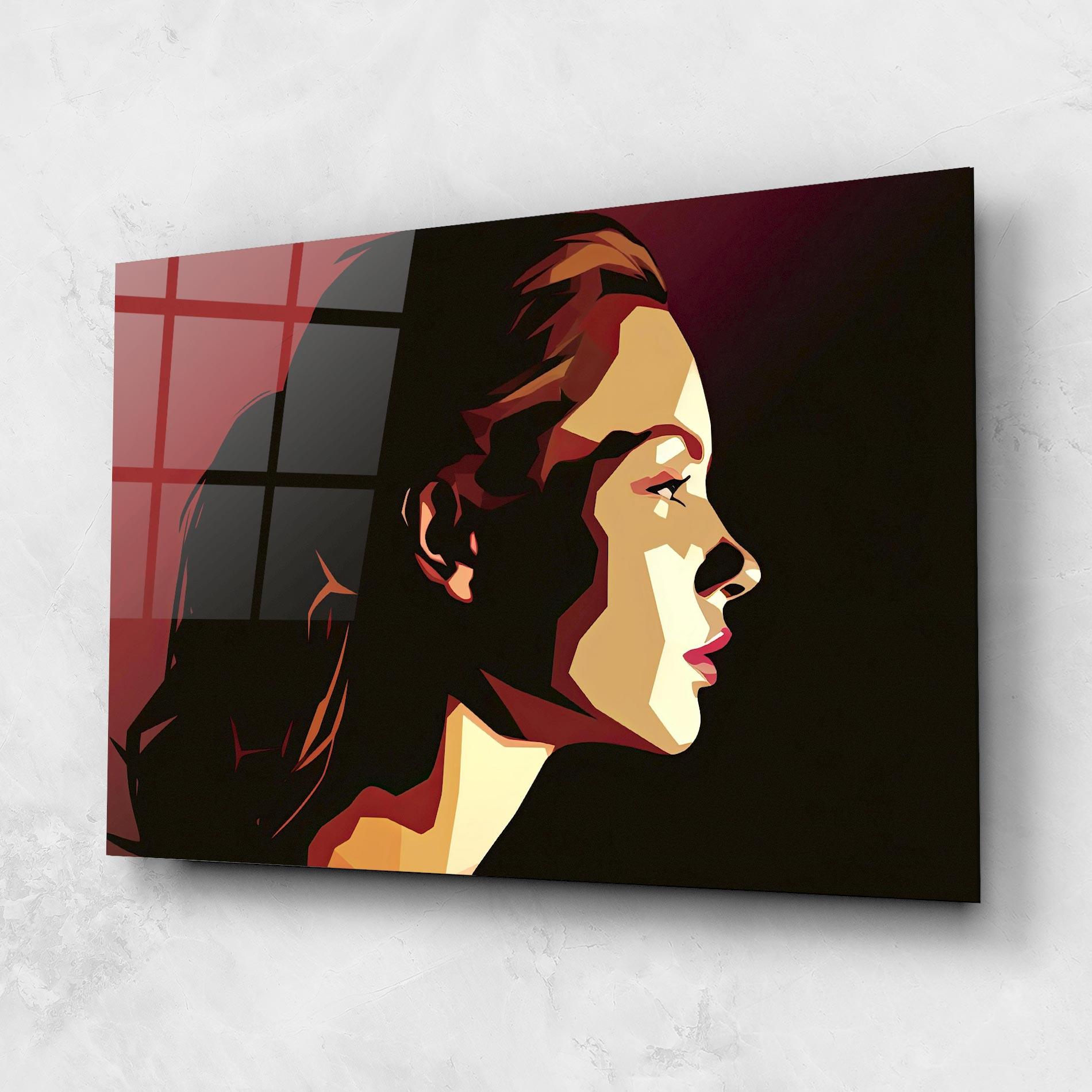 Glasbild Cream Red Pop Art mockup 1