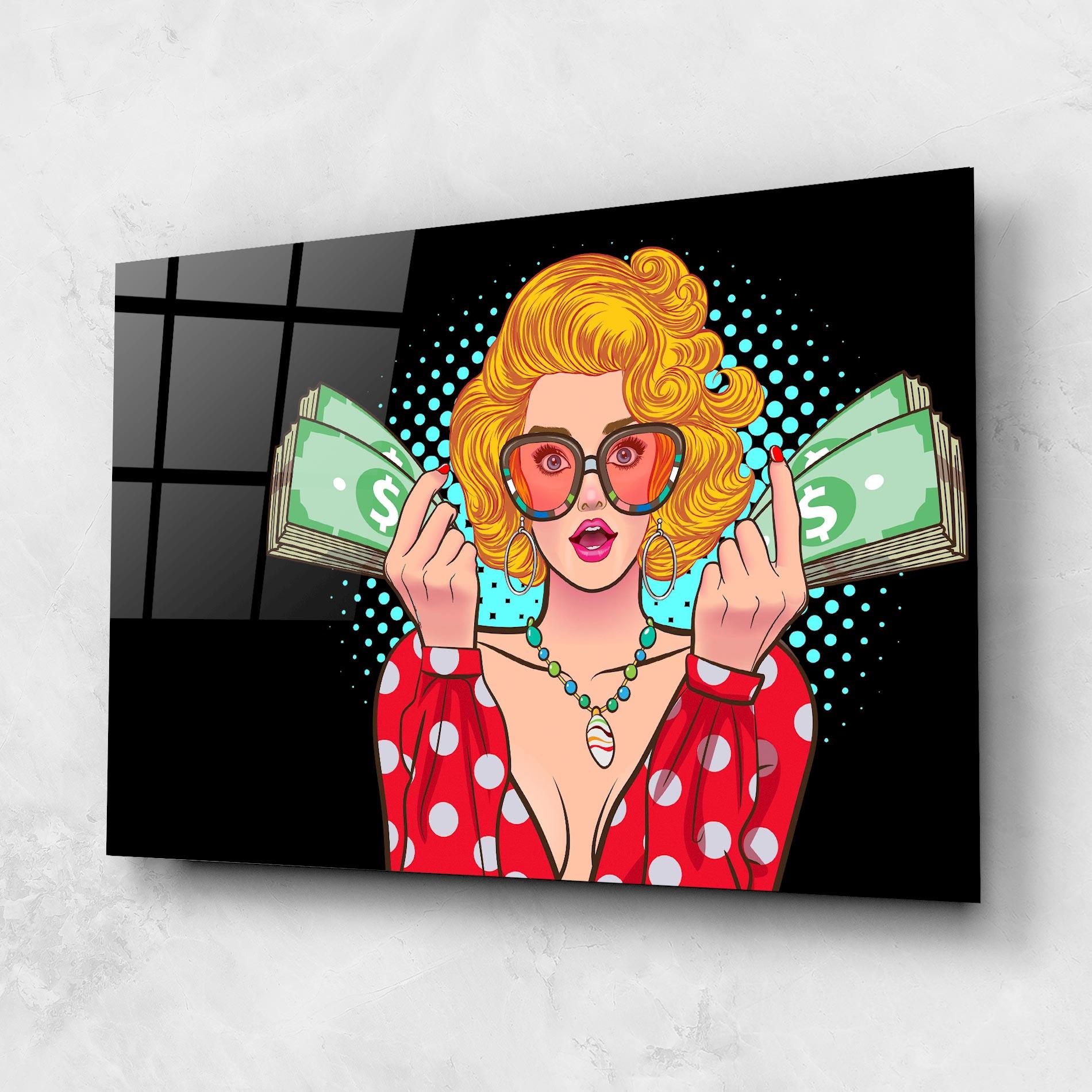 Glasbild Glasses Look Money mockup 1