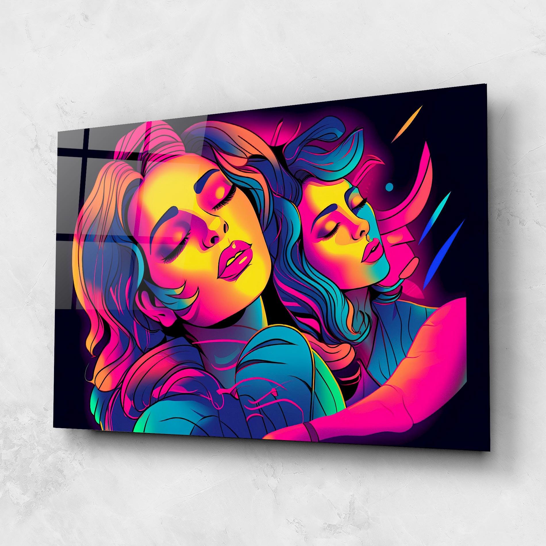Glasbild Glowing Pop Woman mockup 1