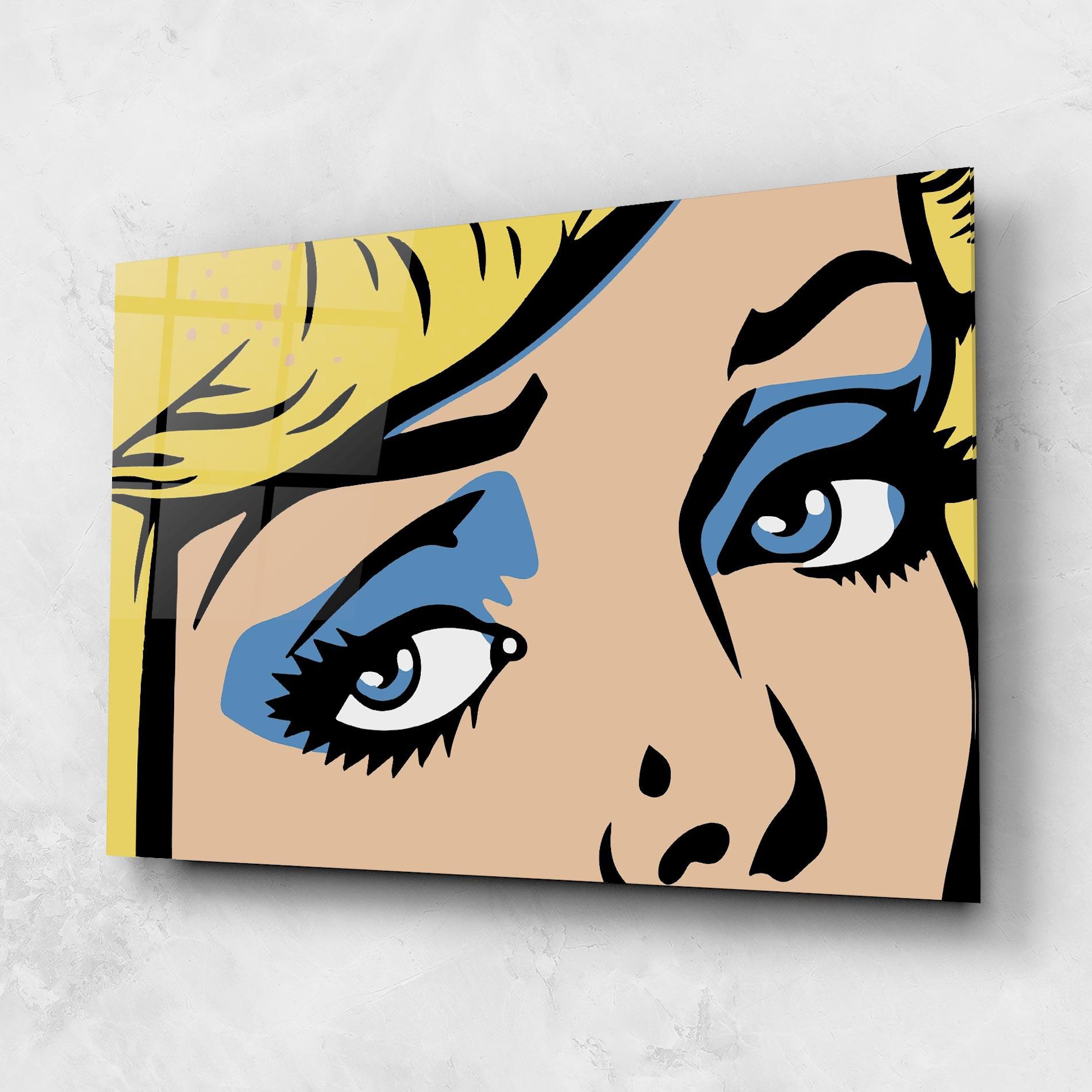 Glasbild Pop Blue Makeup mockup 1