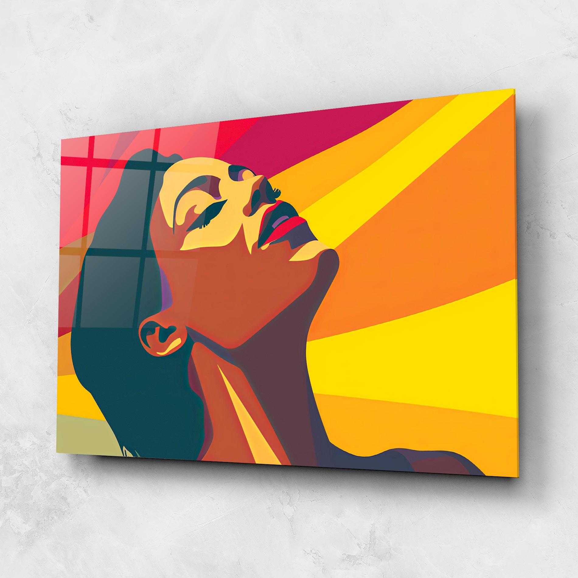 Glasbild Pop Female Color mockup 1