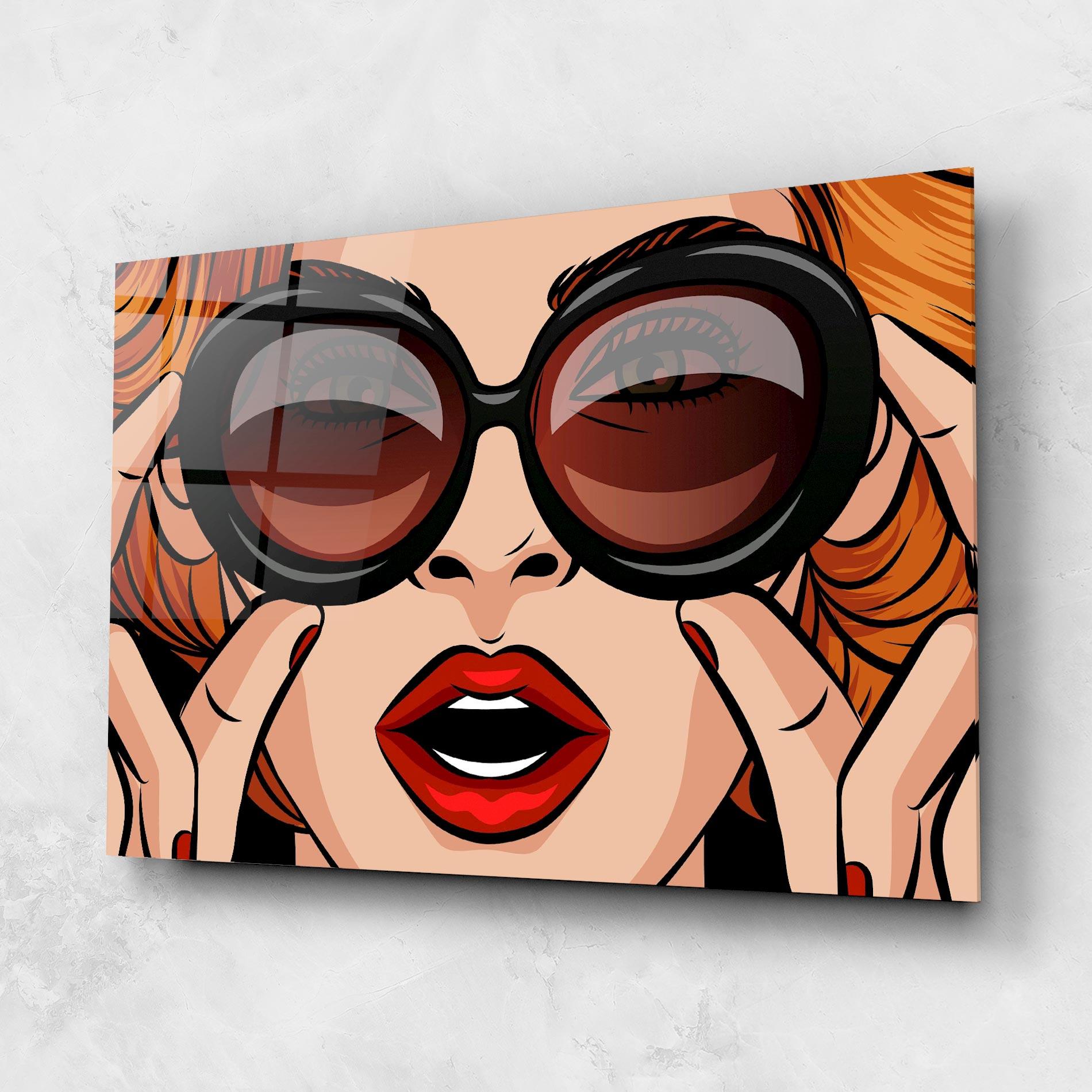 Glasbild Pop Glasses Woman mockup 1