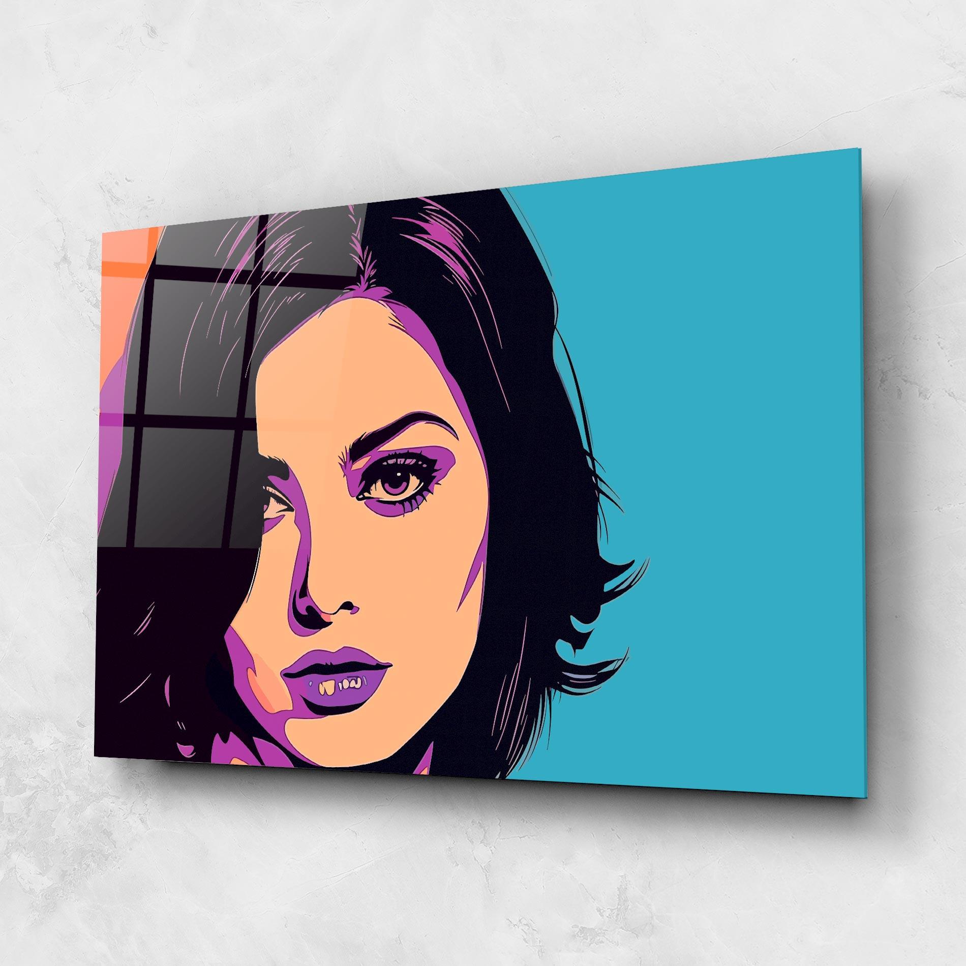 Glasbild Pop Purple Woman mockup 1