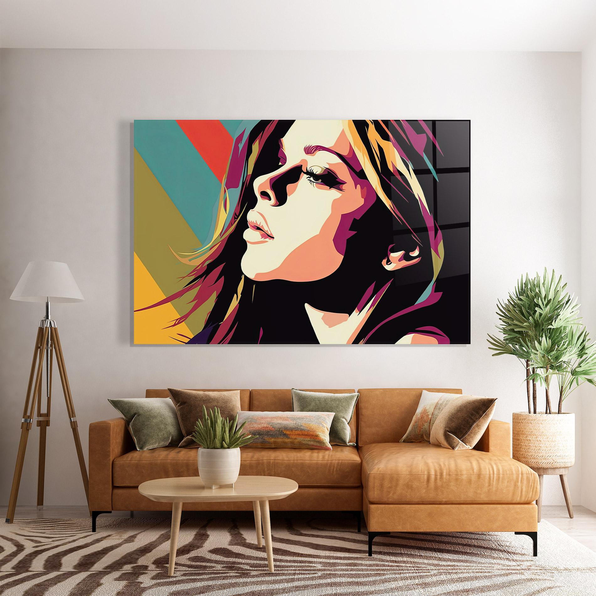 Glasbild Cream Pop Art mockup 7