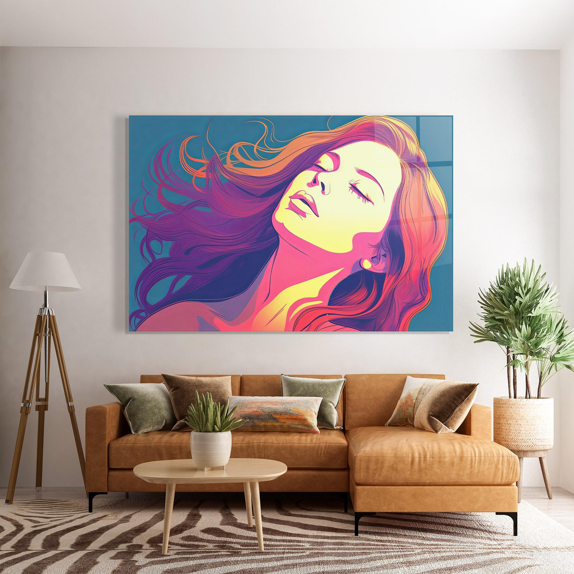 Glasbild Long Pop Hair mockup 7