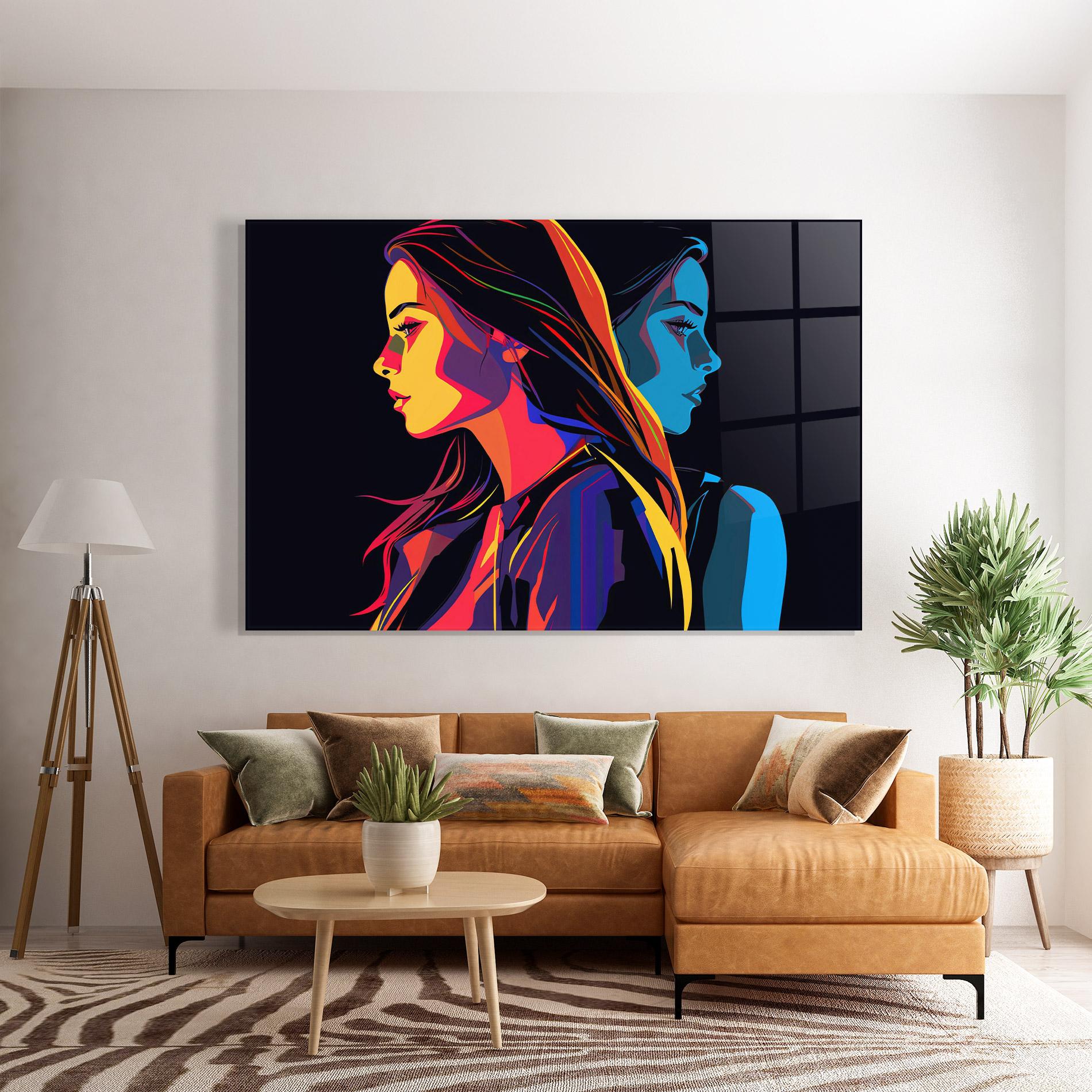 Glasbild Minimalist Pop Female mockup 7