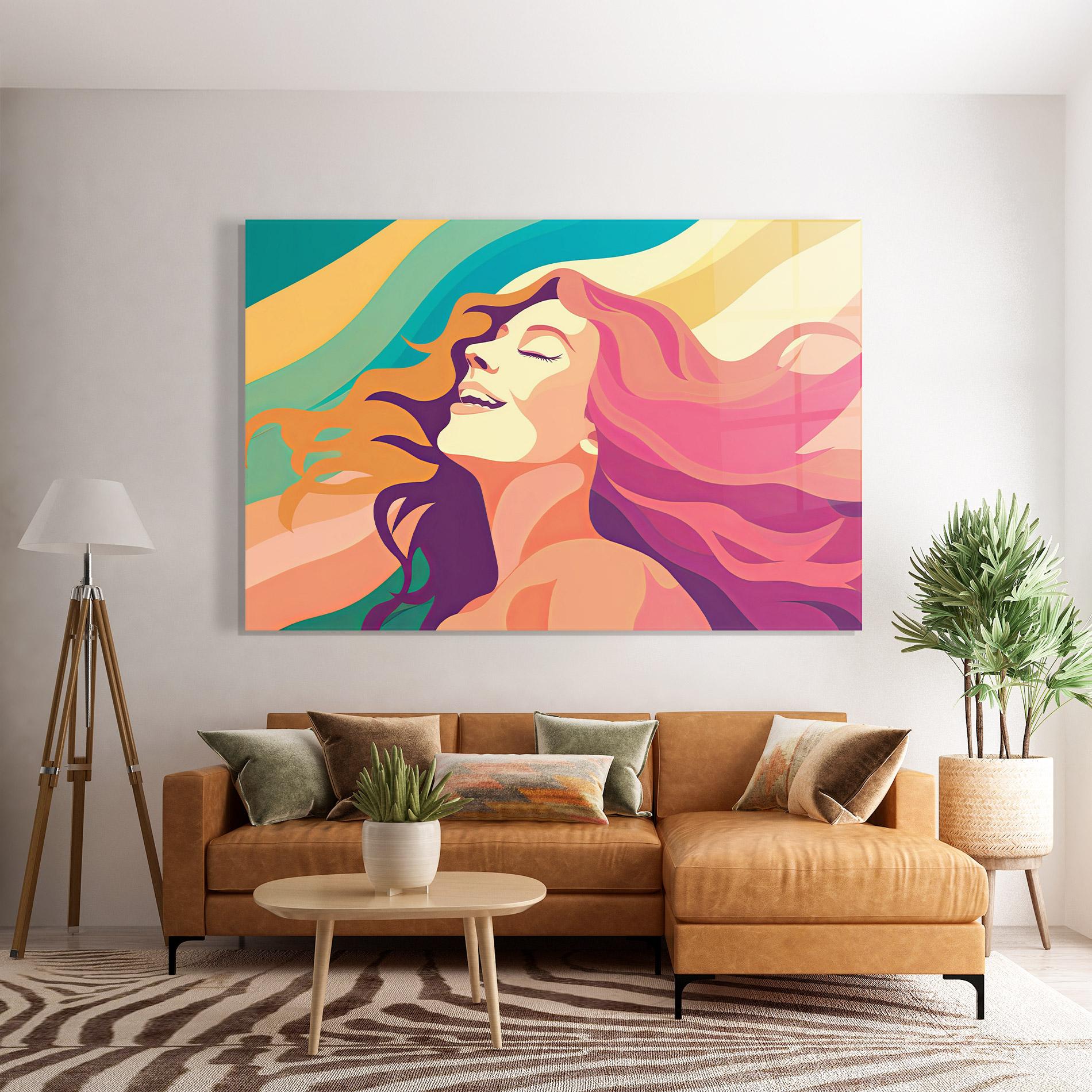 Glasbild Pink Pop Hair mockup 7