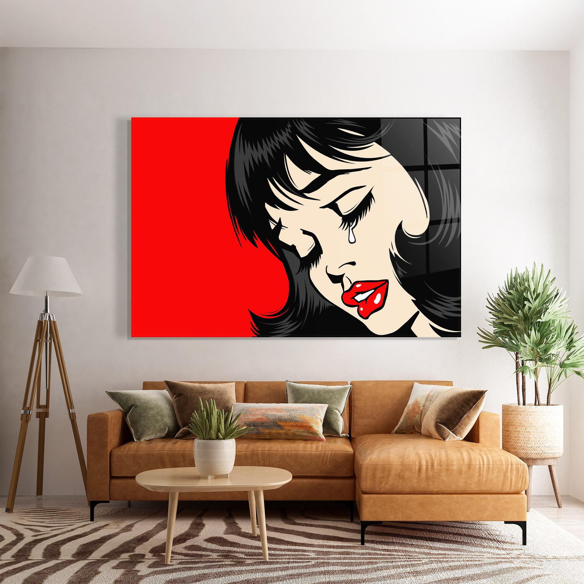 Glasbild Pop Crying mockup 7