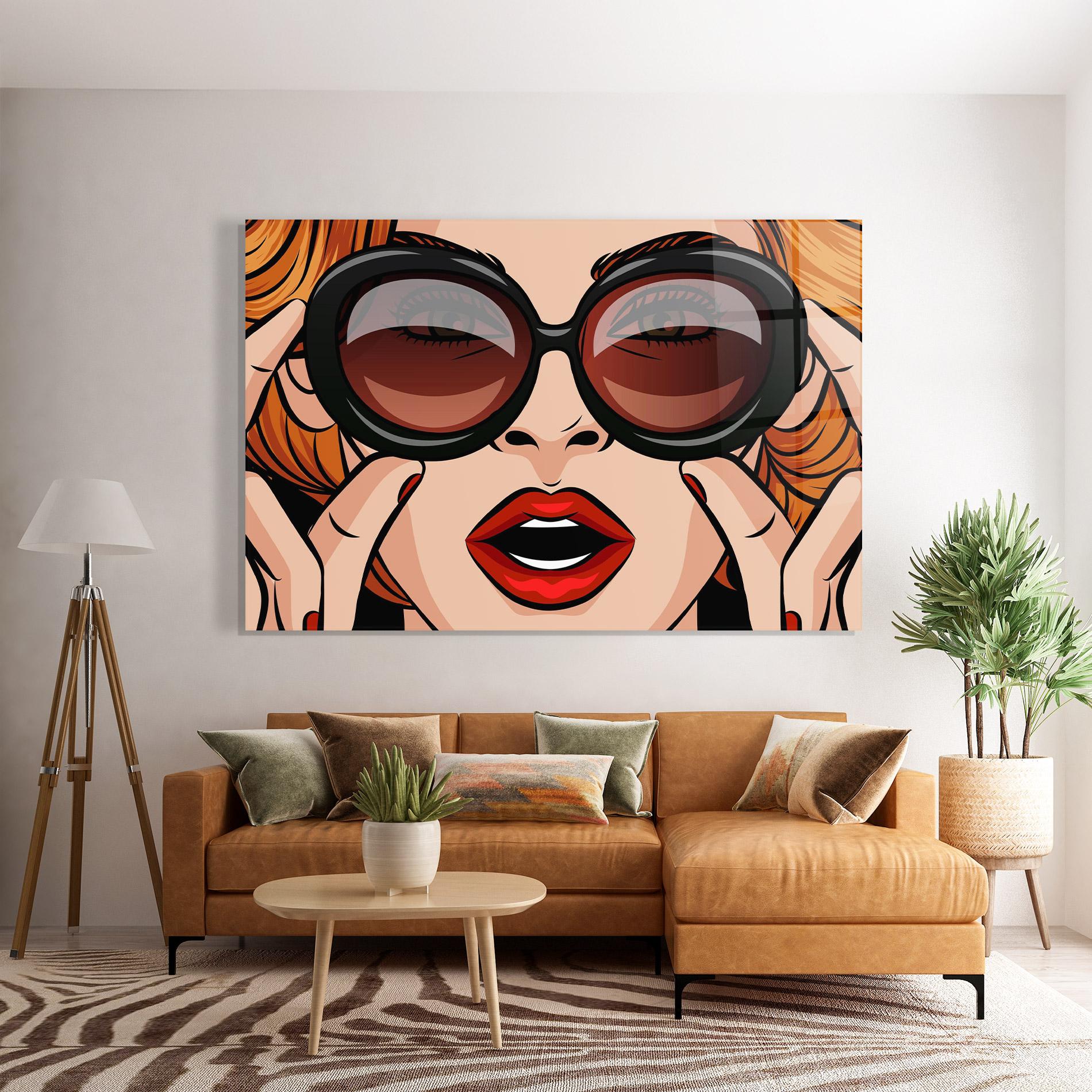 Glasbild Pop Glasses Woman mockup 7