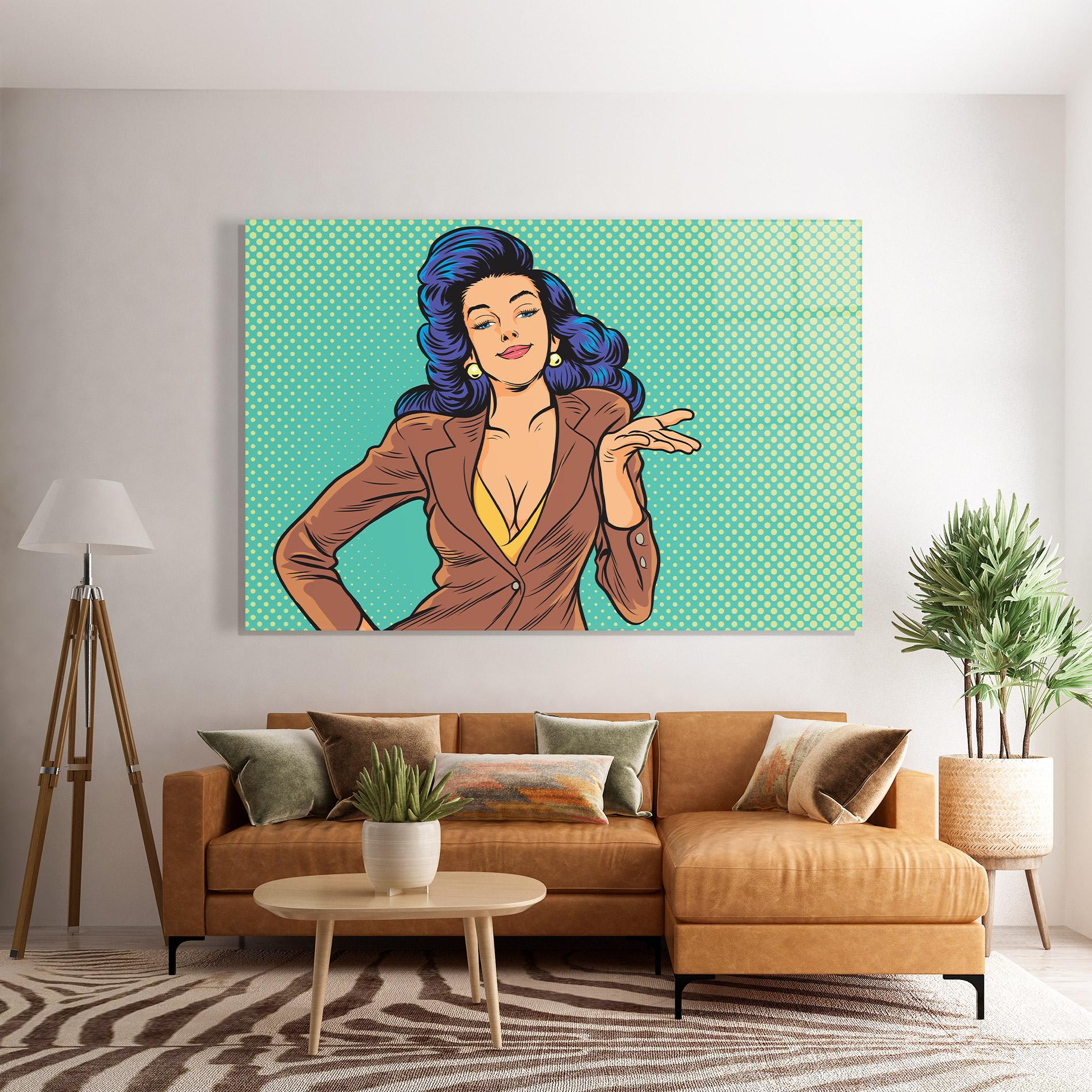 Glasbild Pop Woman mockup 7