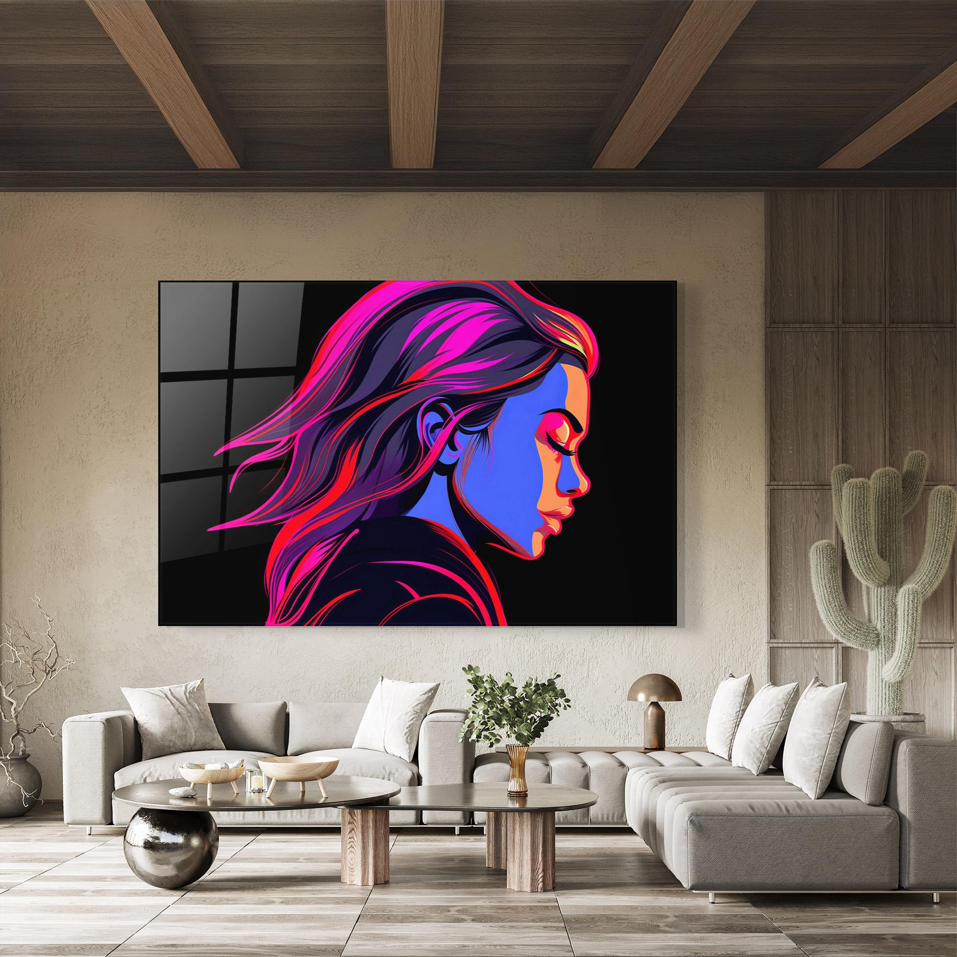 Glasbild Blue Cream Pop Art mockup 8