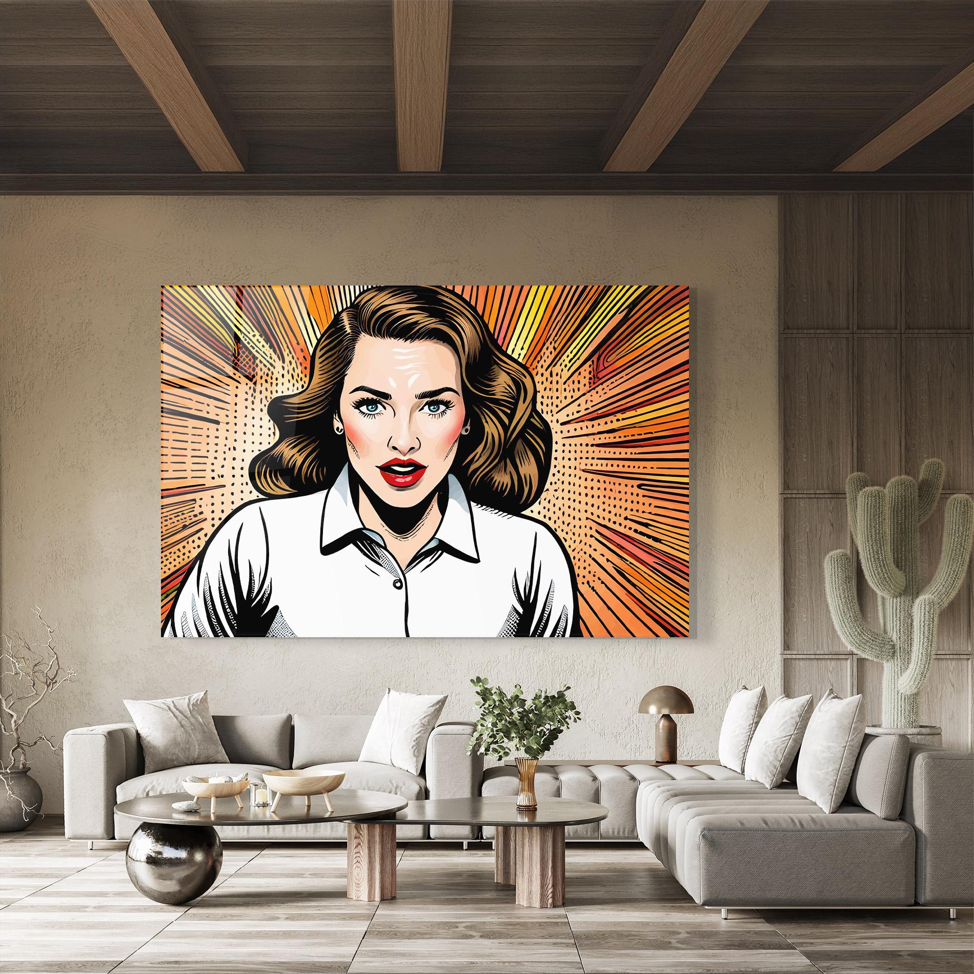 Glasbild Blue Eye Pop Art mockup 8