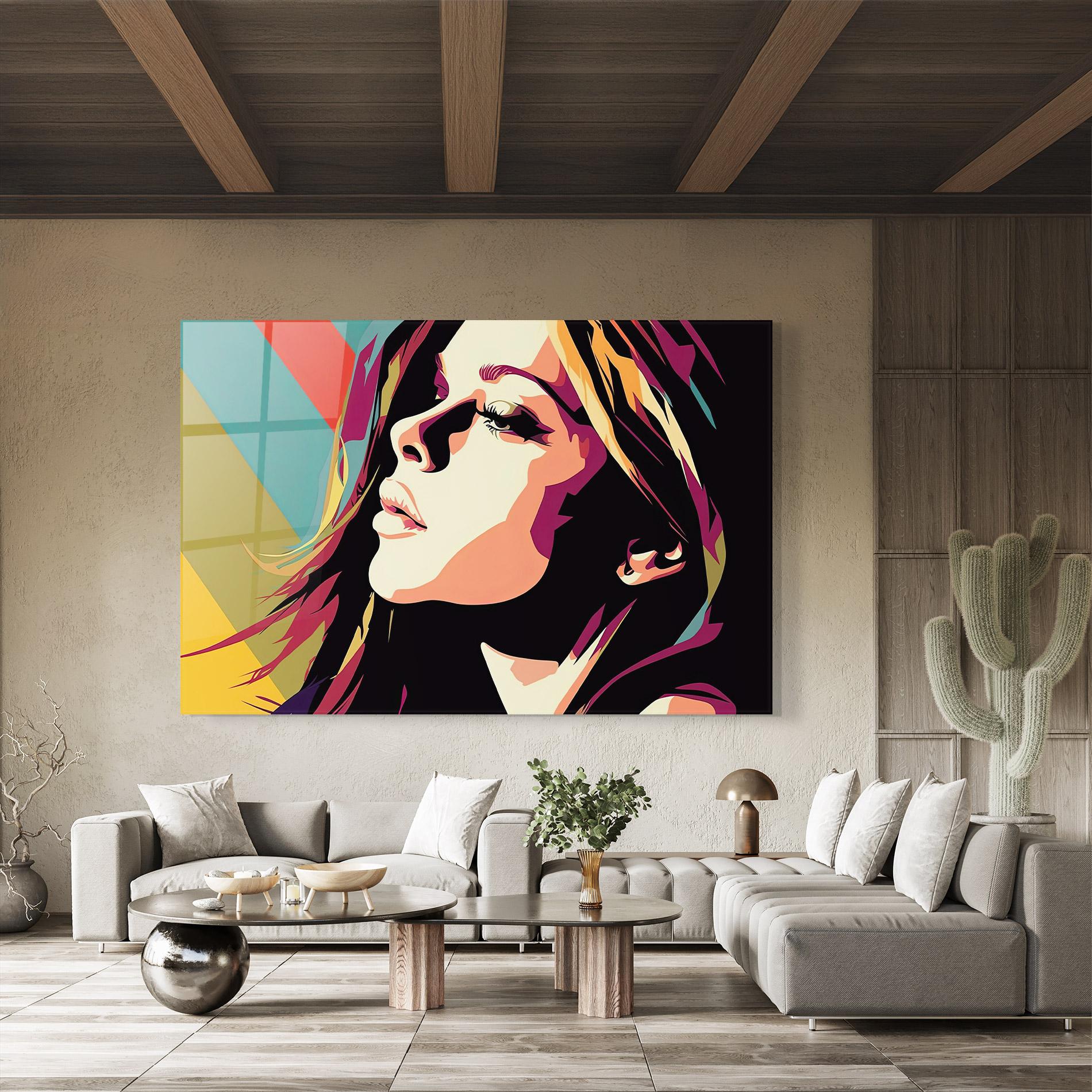 Glasbild Cream Pop Art mockup 8