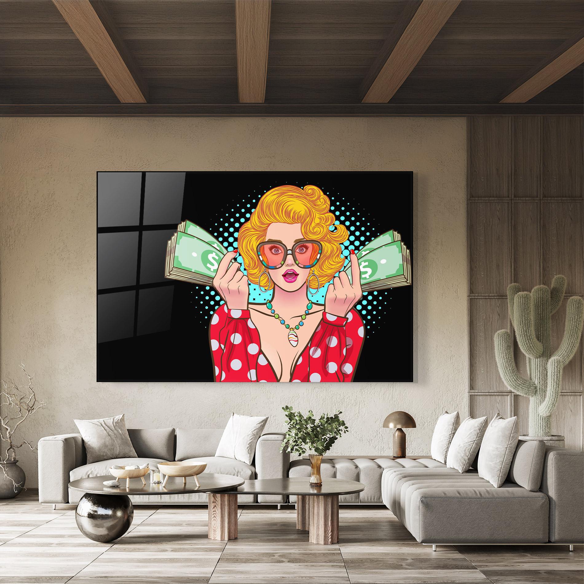 Glasbild Glasses Look Money mockup 8