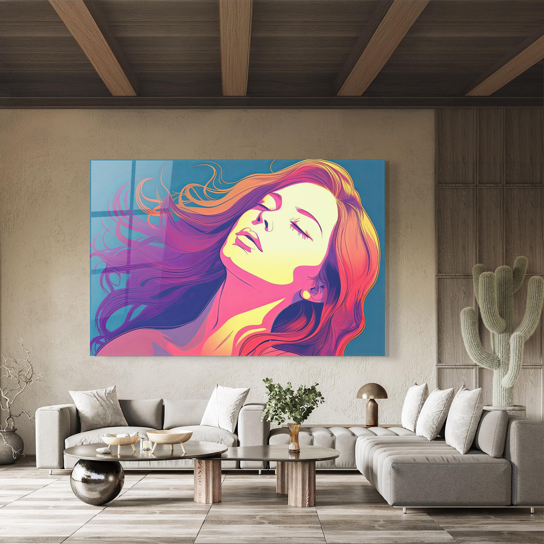 Glasbild Long Pop Hair mockup 8