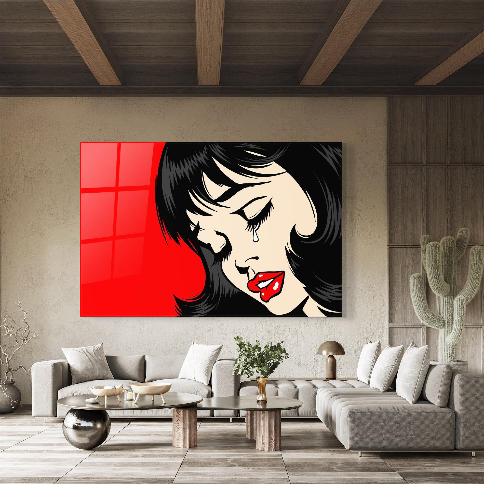 Glasbild Pop Crying mockup 8