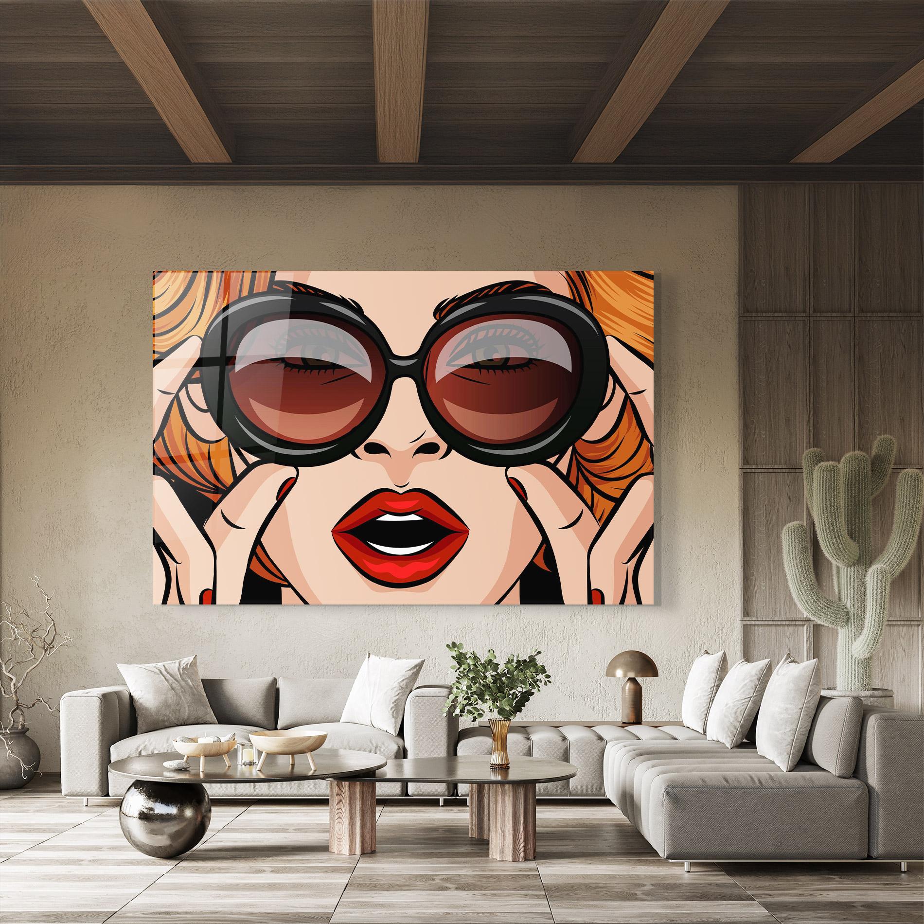Glasbild Pop Glasses Woman mockup 8