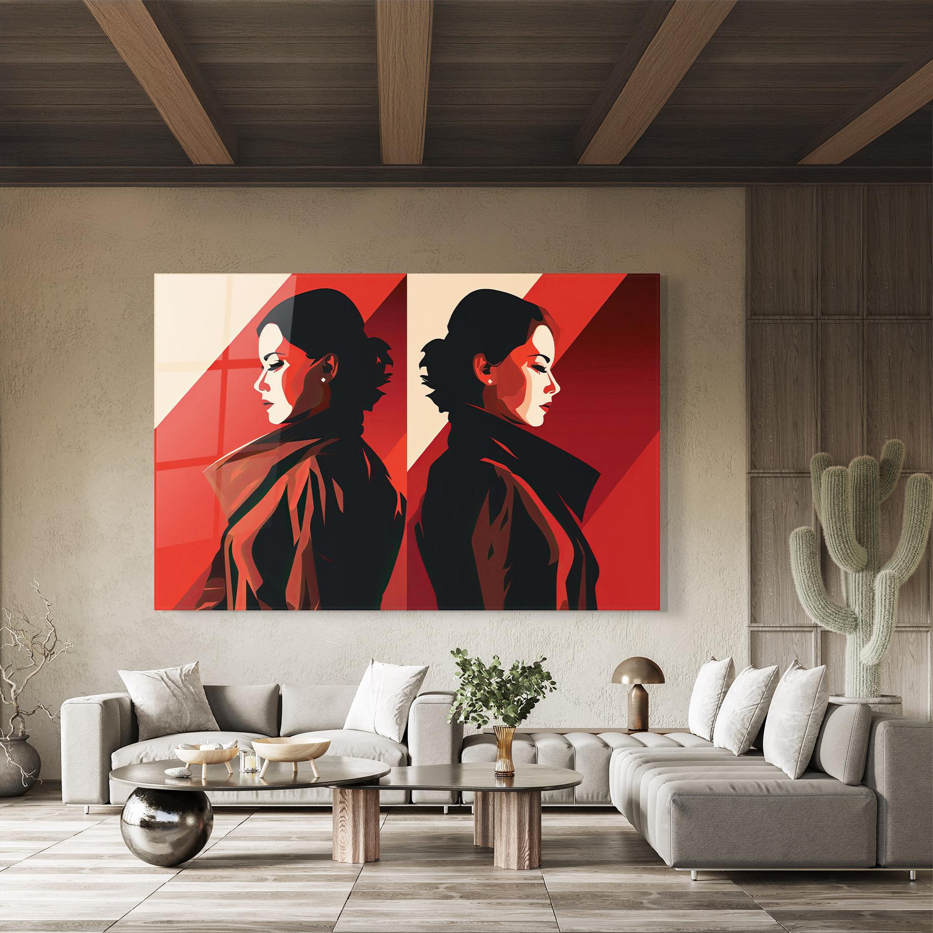 Glasbild Pop Outfit Lady mockup 8