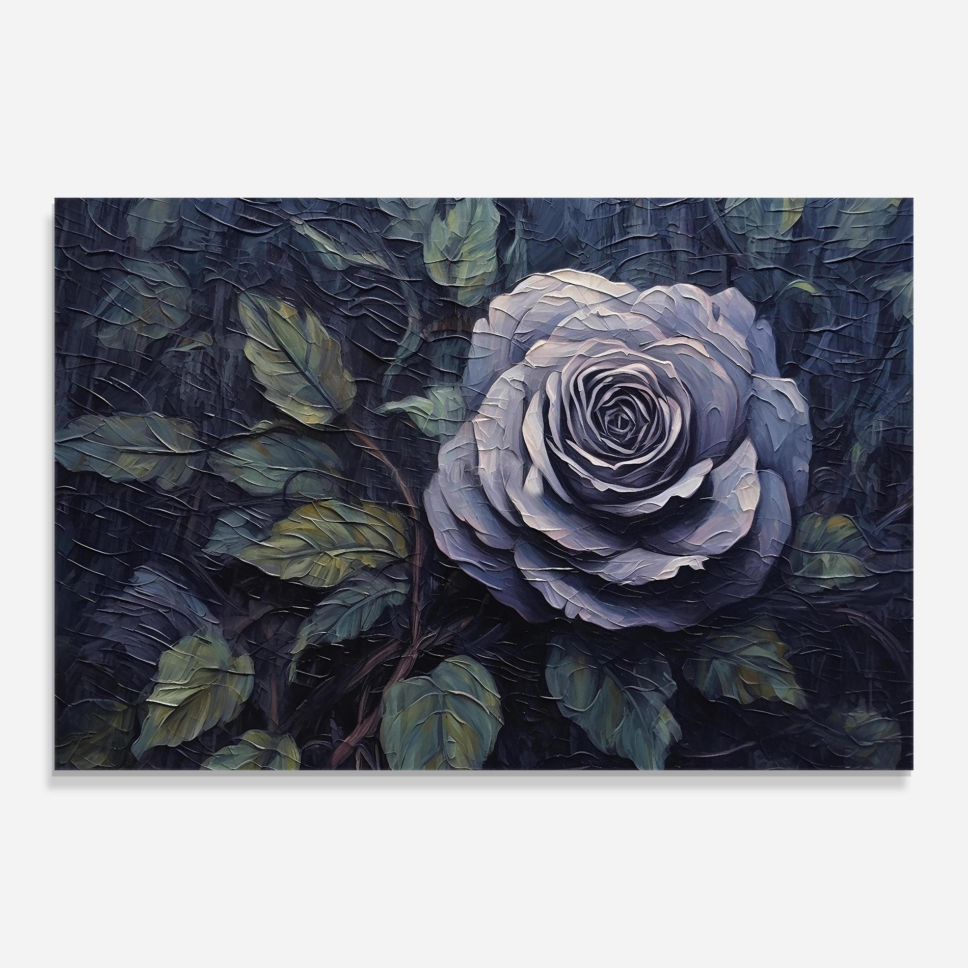 Glasbild Blue Rose Art mockup 0