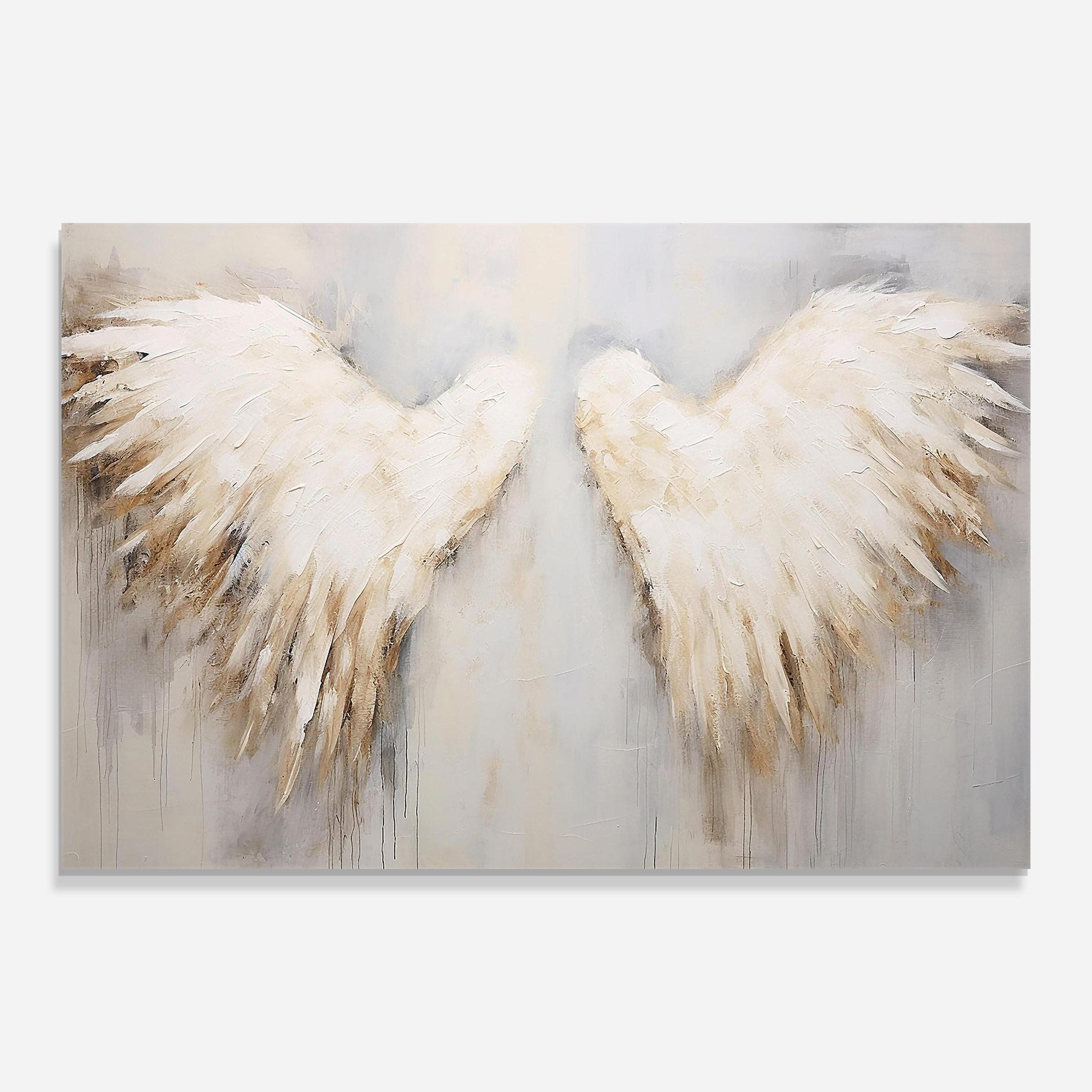 Glasbild Cream White Wings mockup 0