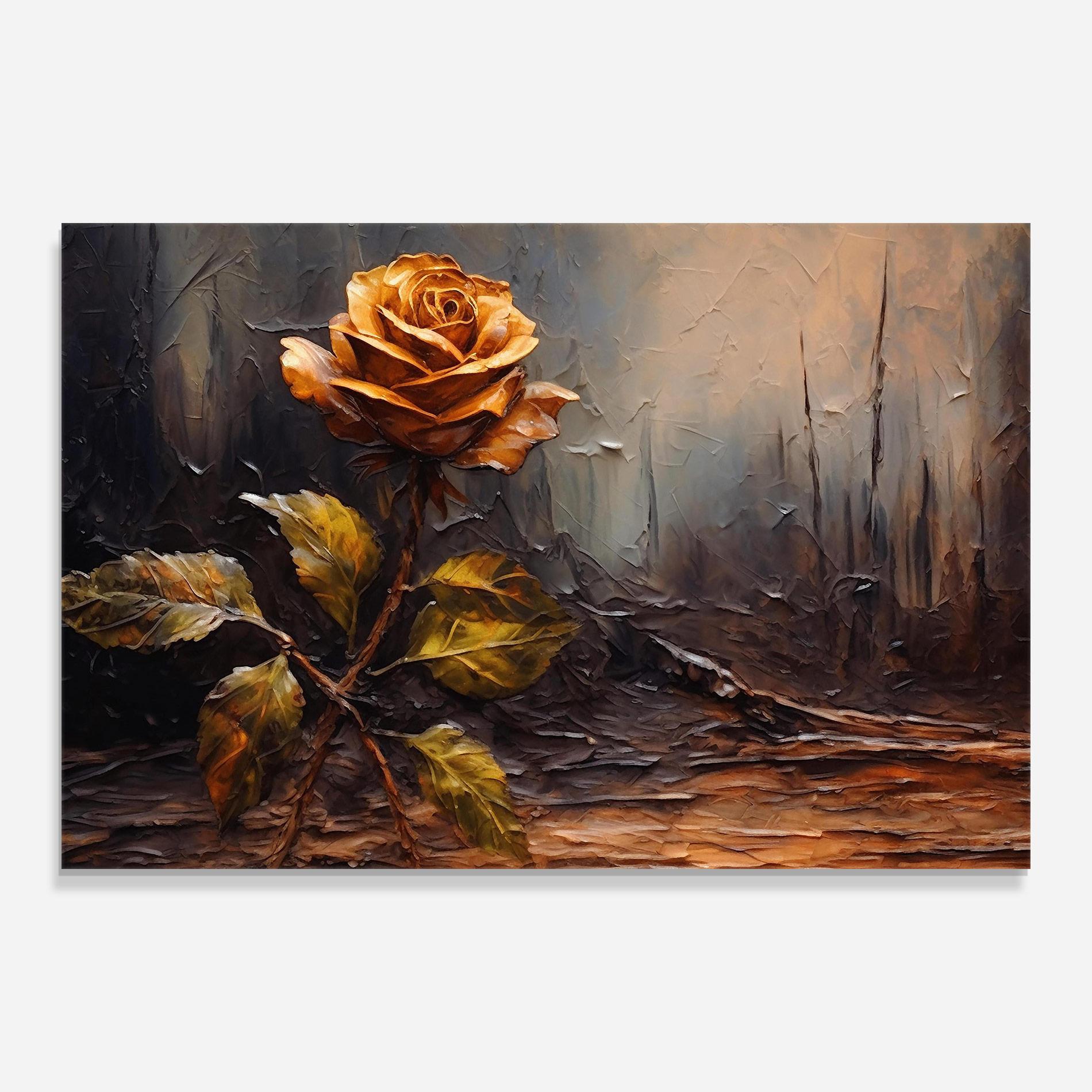 Glasbild Orange Rose Art mockup 0