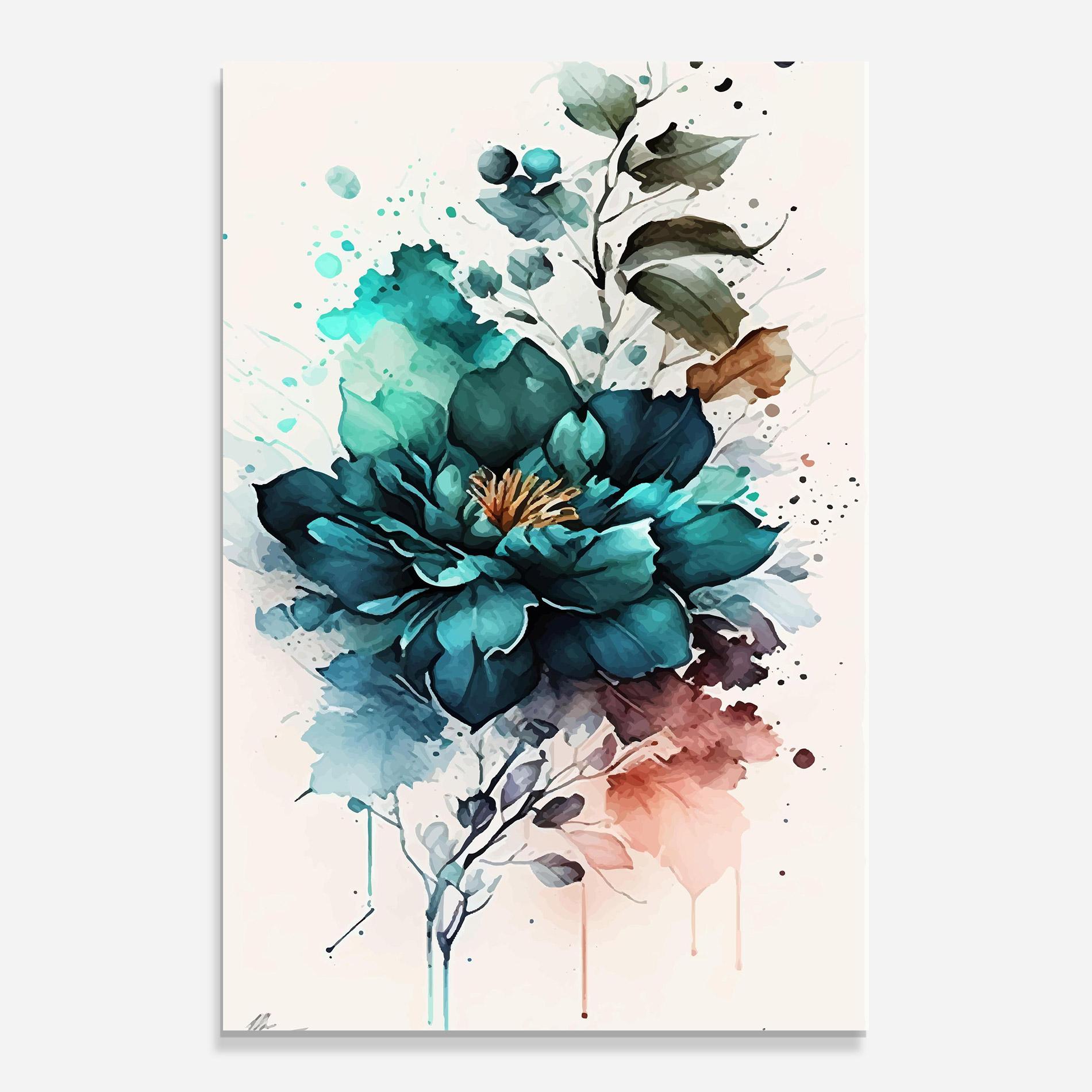 Glasbild Flower Watercolor mockup 0