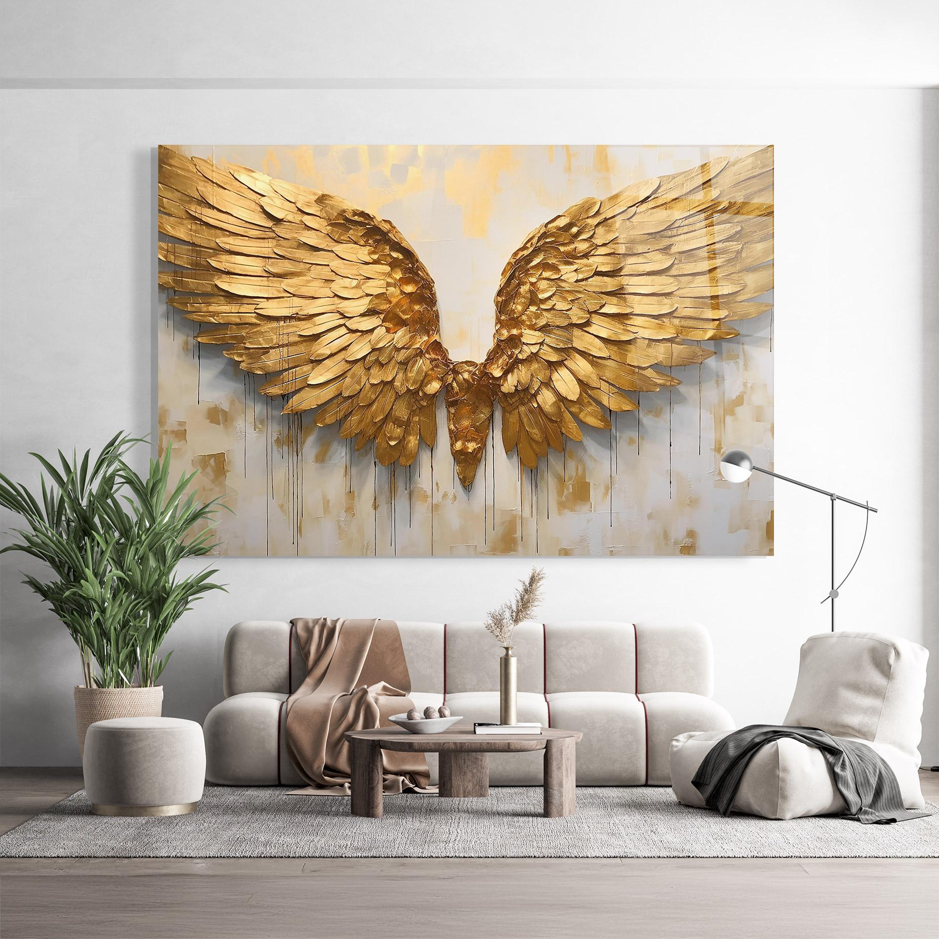 Glasbild Golden Wings Art mockup 9