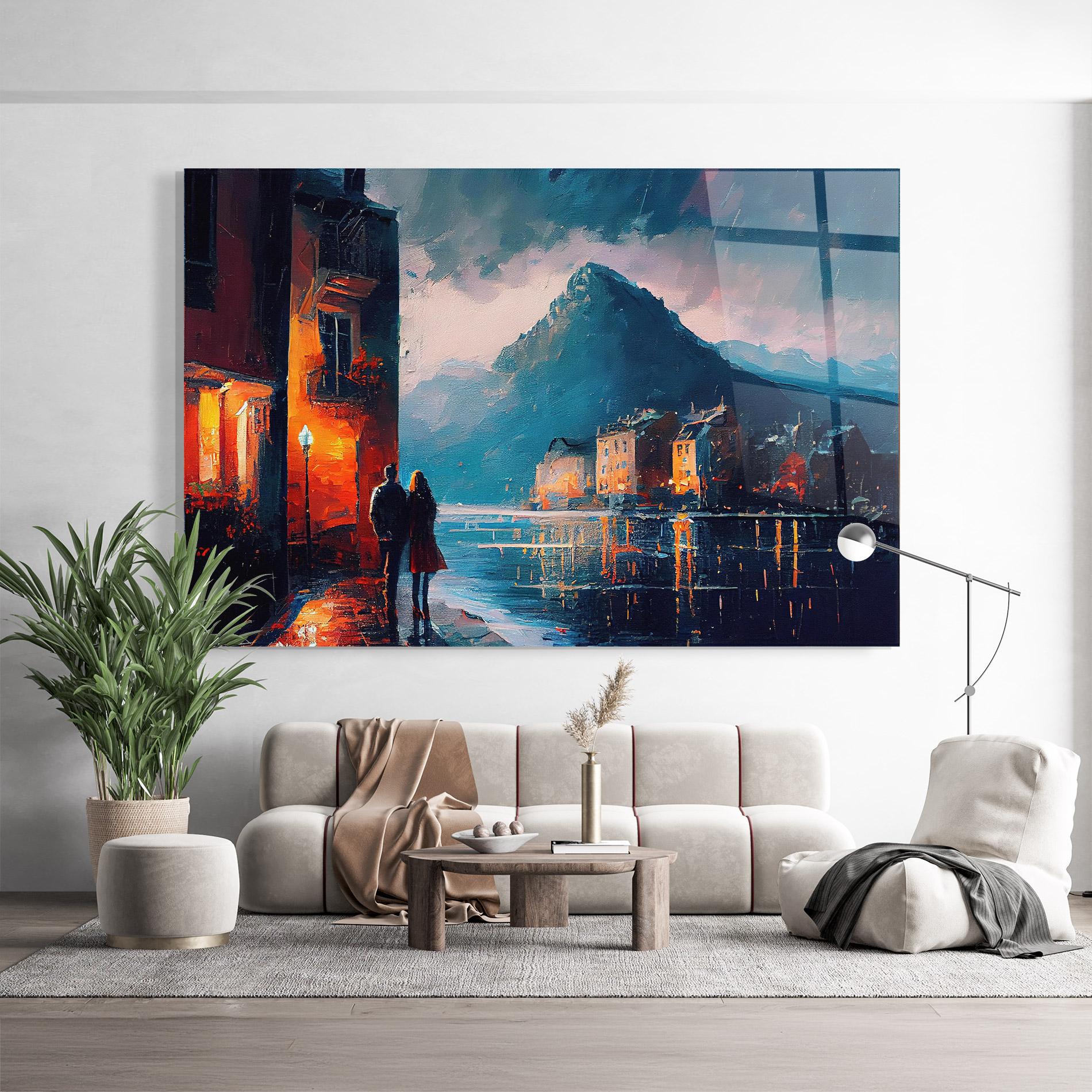 Glasbild Mountain Couple Art mockup 9