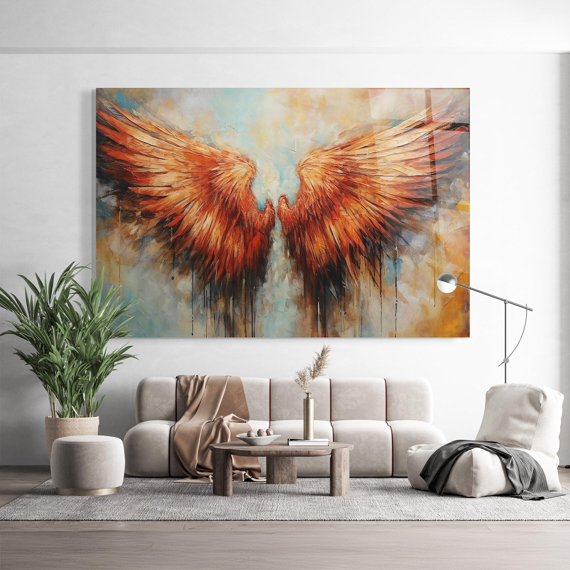 Glasbild Orange Wings mockup 9
