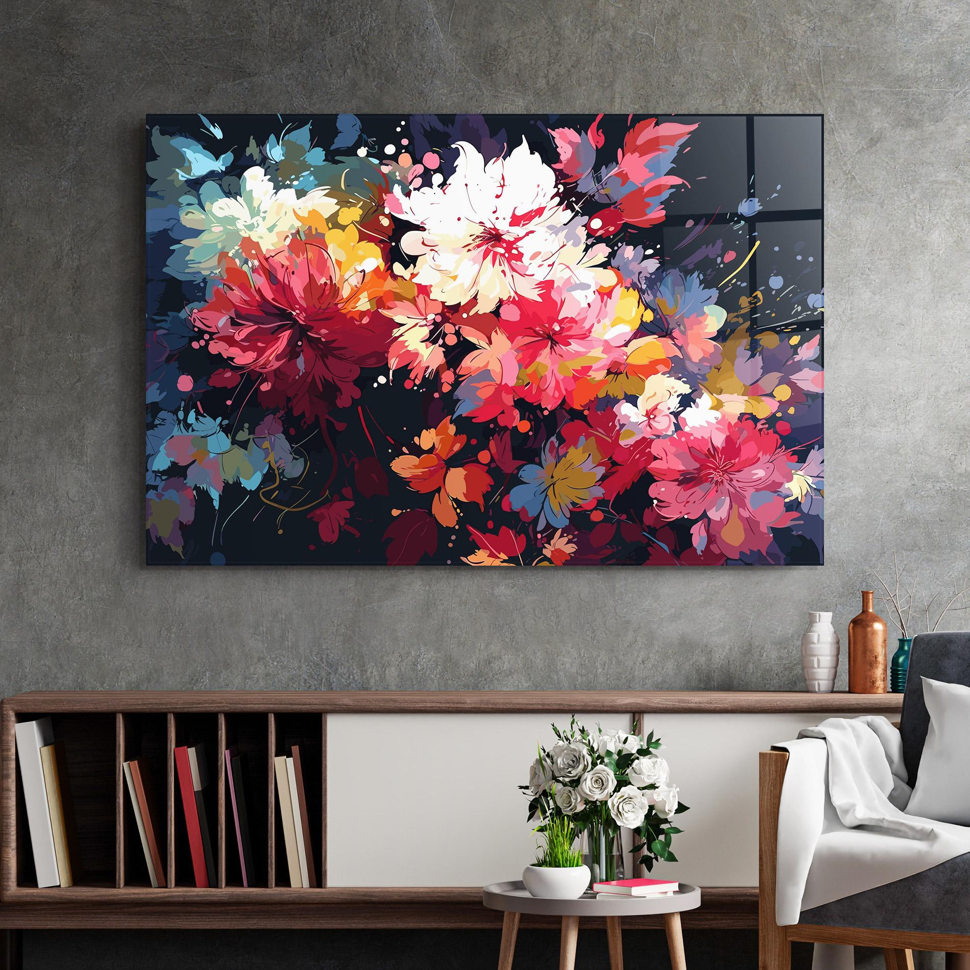 Glasbild Flower Art Texture mockup 2