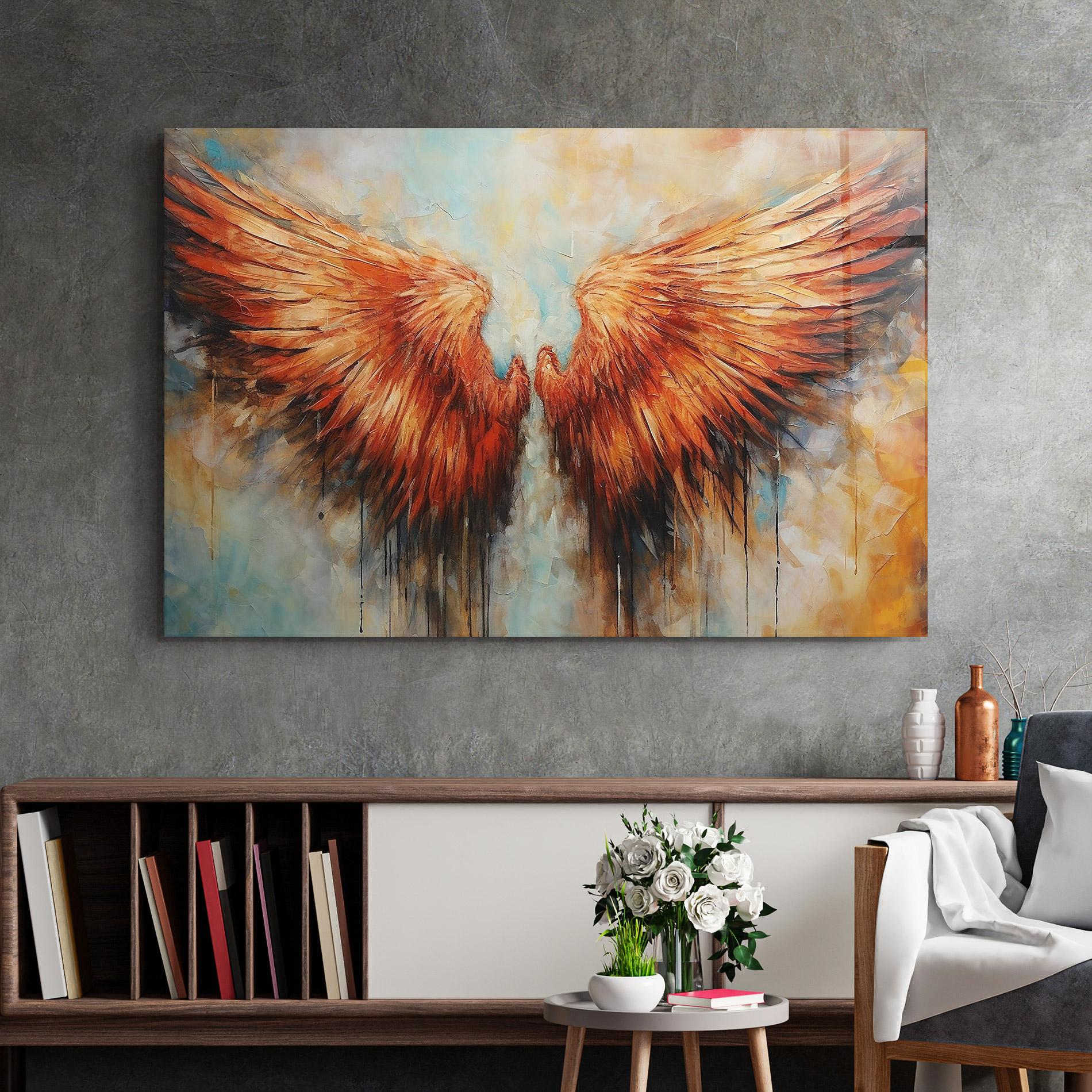 Glasbild Orange Wings mockup 2