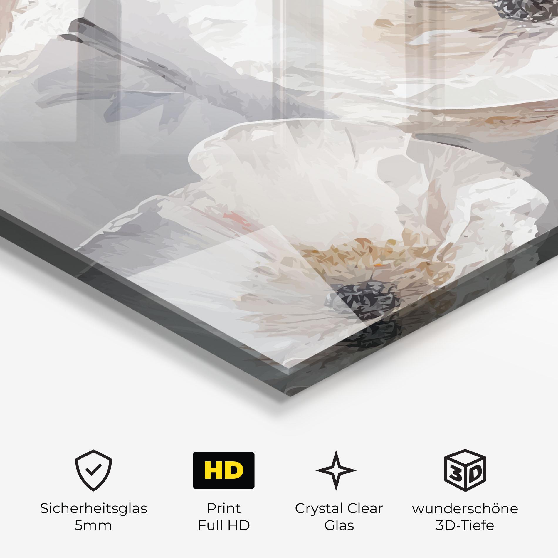 Glasbild Cream Mix Flower mockup 3