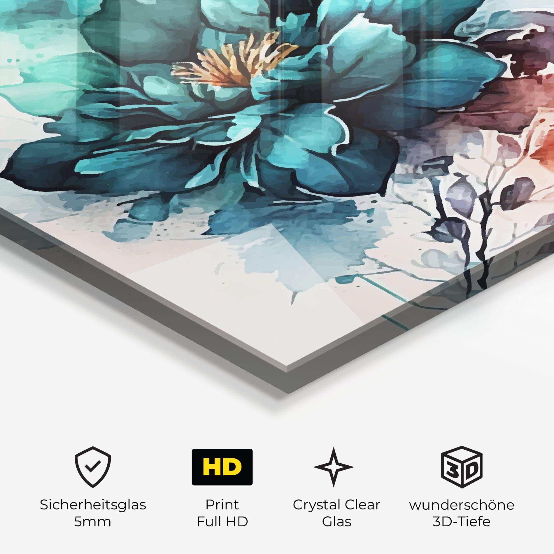 Glasbild Flower Watercolor mockup 3