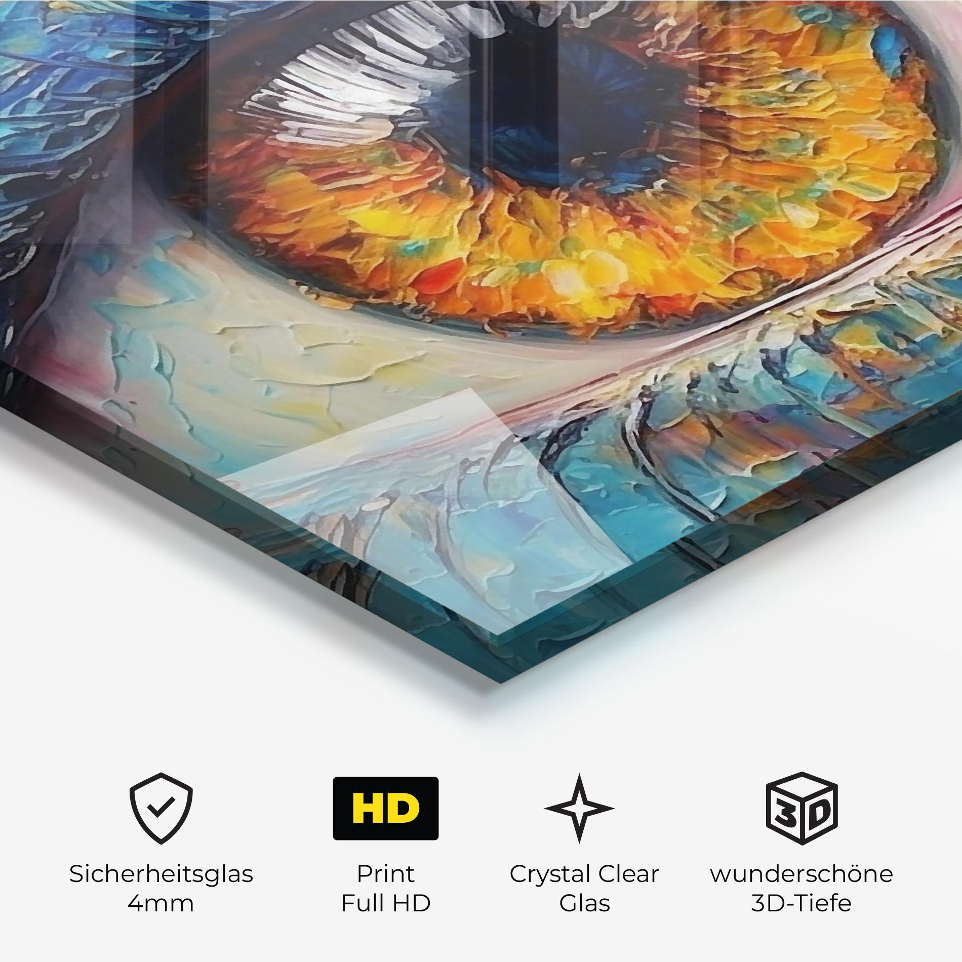 Glasbild Brown Eyes Art mockup 3