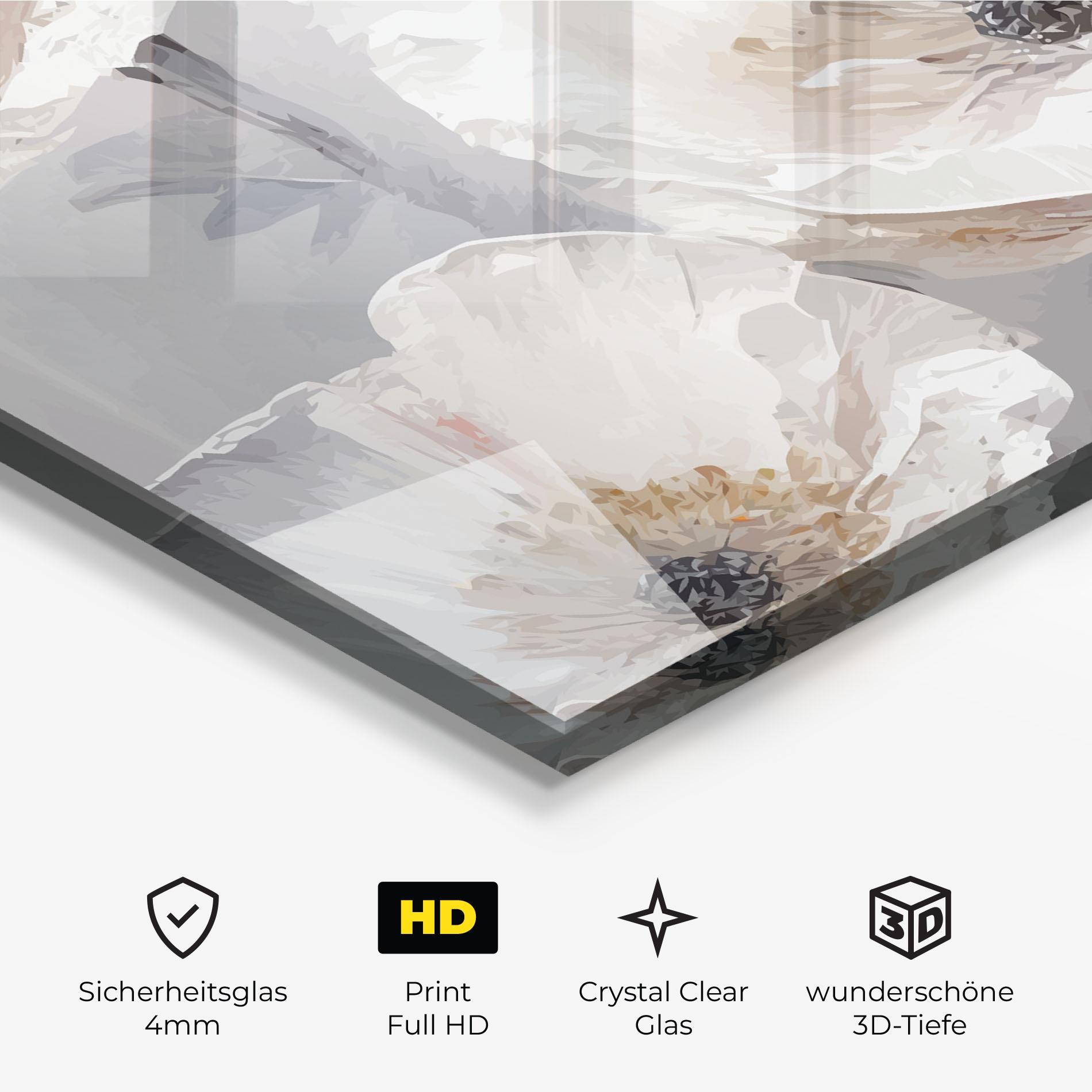 Glasbild Cream Mix Flower mockup 3