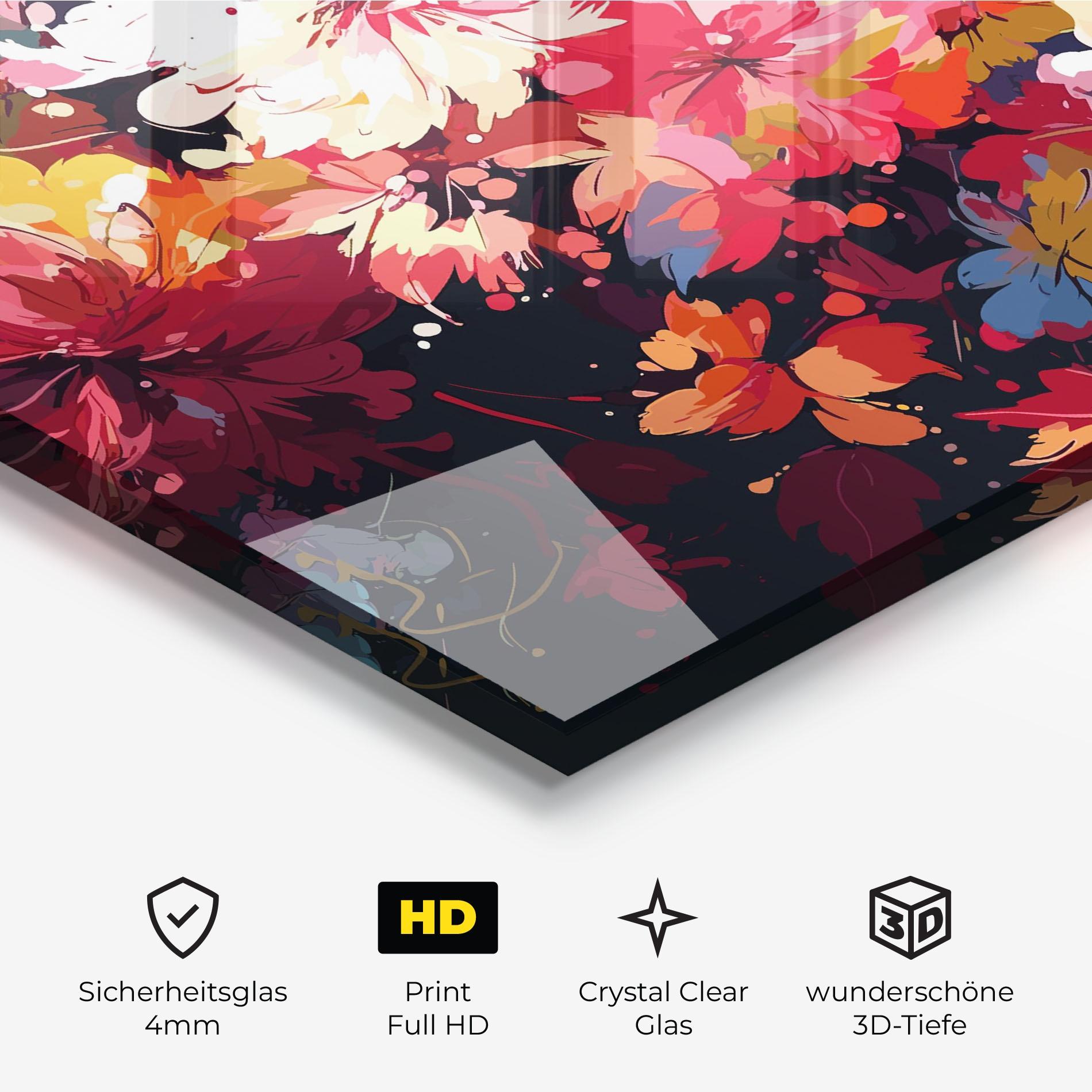 Glasbild Flower Art Texture mockup 3