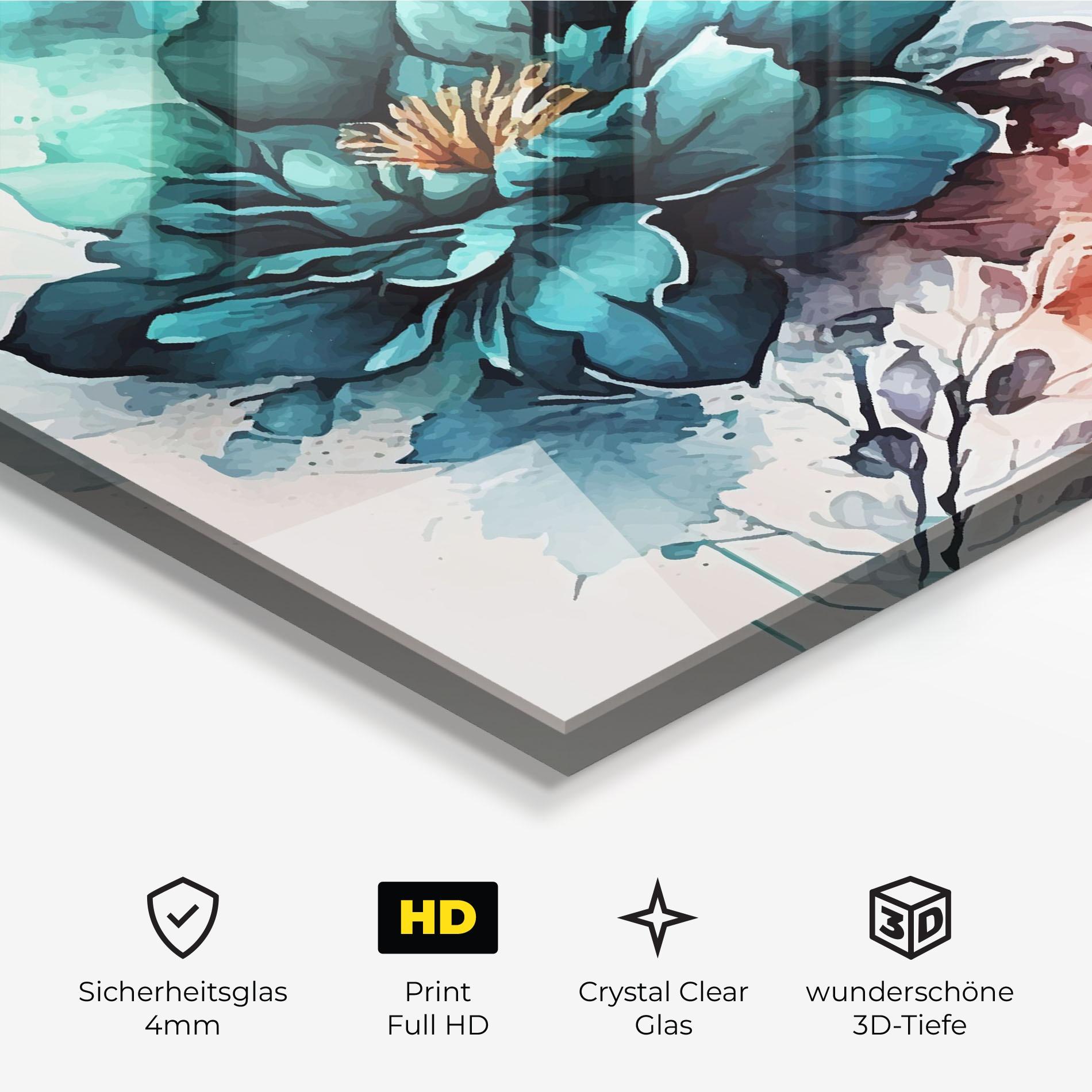 Glasbild Flower Watercolor mockup 3