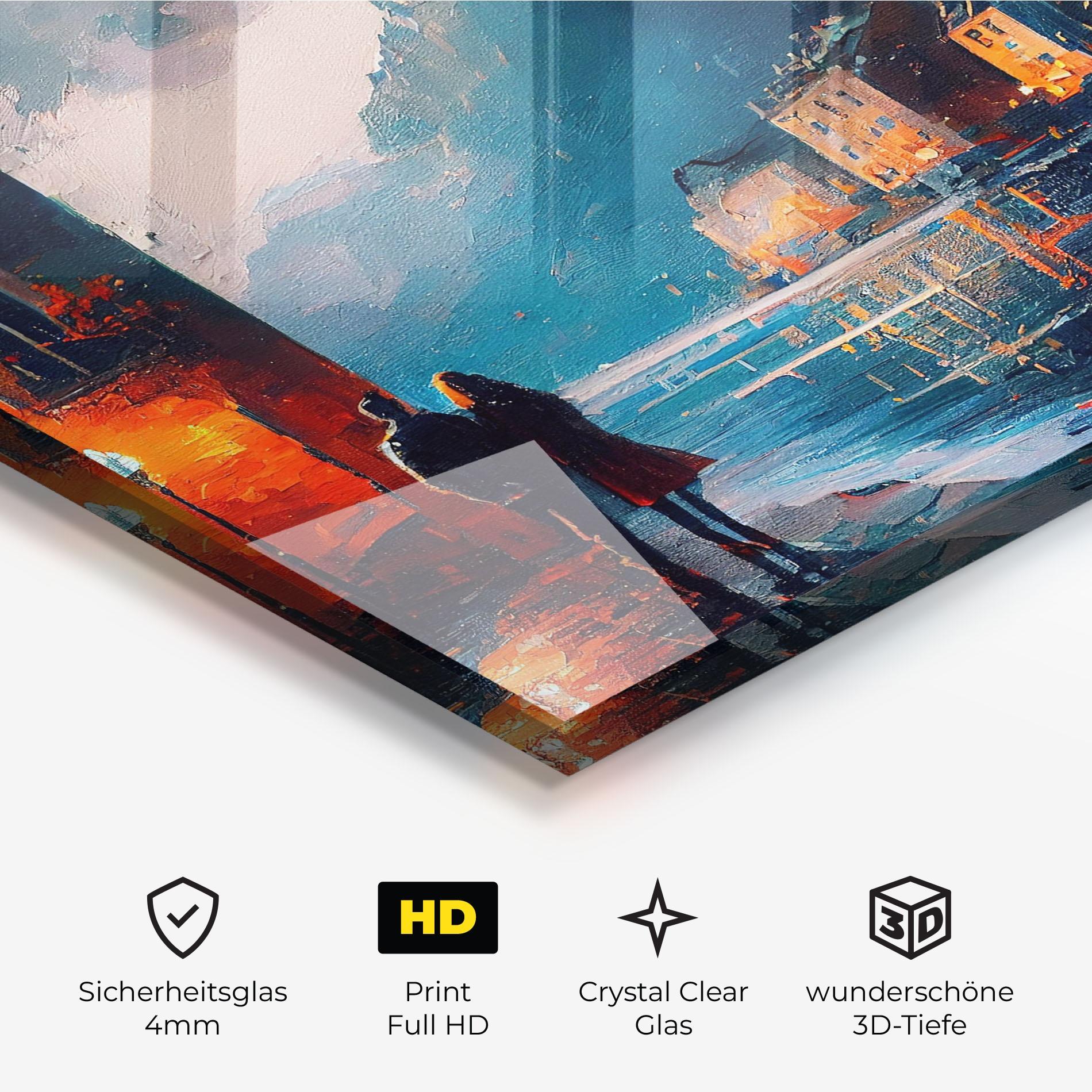 Glasbild Mountain Couple Art mockup 3