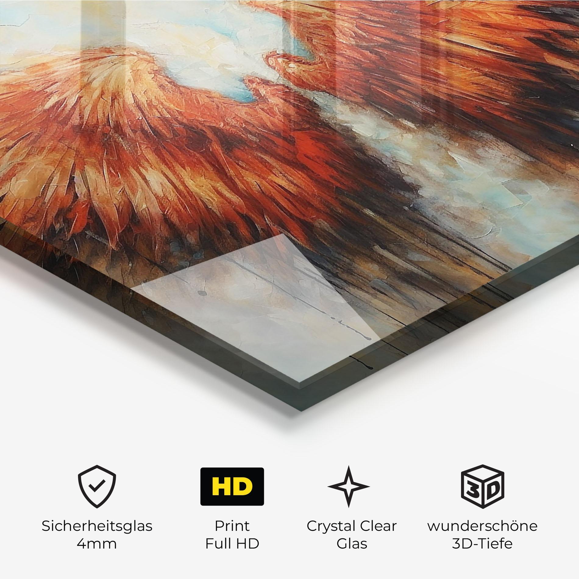 Glasbild Orange Wings mockup 3