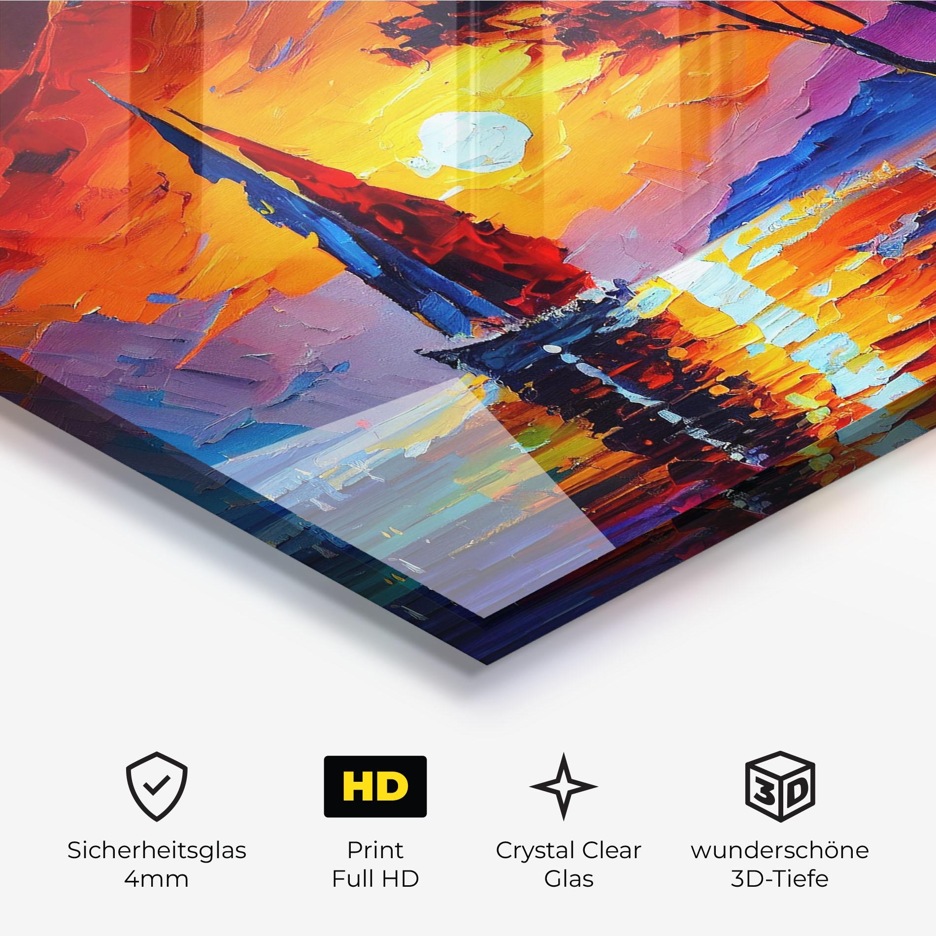 Glasbild Sailboat Painting mockup 3